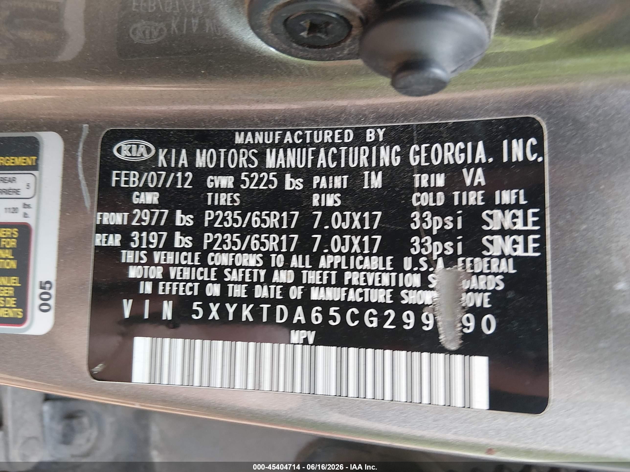 2012 Kia Sorento Lx Gray vin: 5XYKTDA65CG299090
