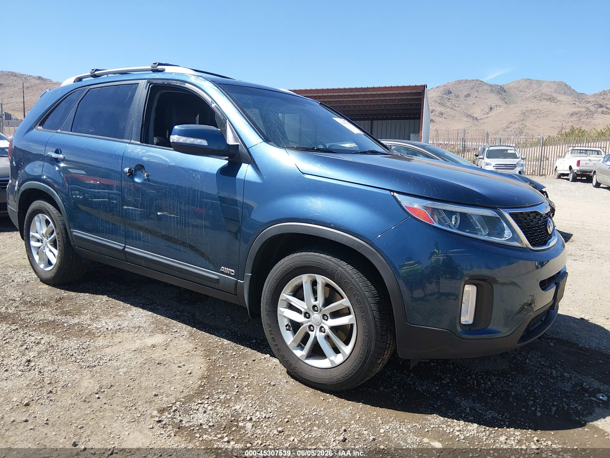 2014 Kia Sorento Lx Blue vin: 5XYKTDA65EG442798