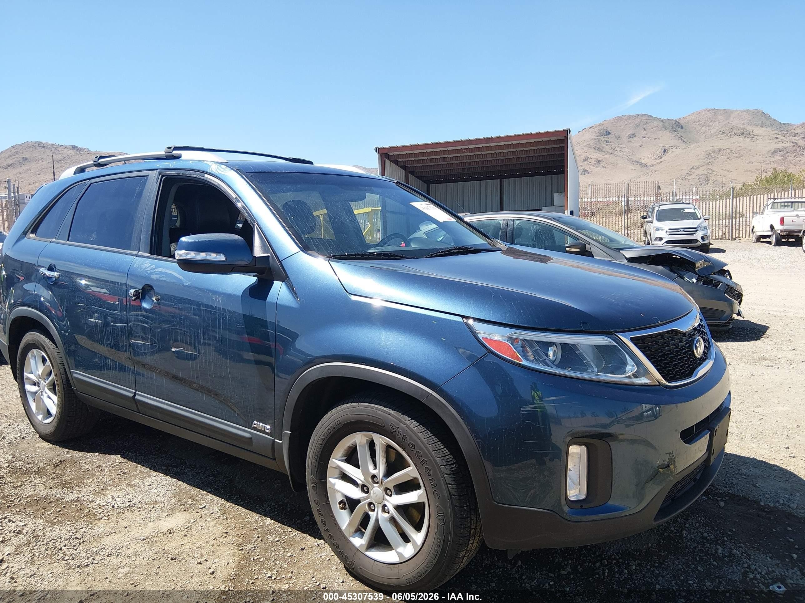 2014 Kia Sorento Lx Blue vin: 5XYKTDA65EG442798