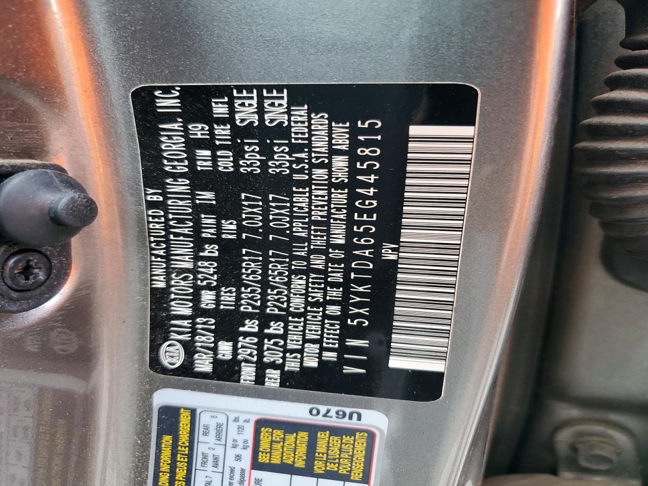 2014 Kia Sorento Lx Gray vin: 5XYKTDA65EG445815