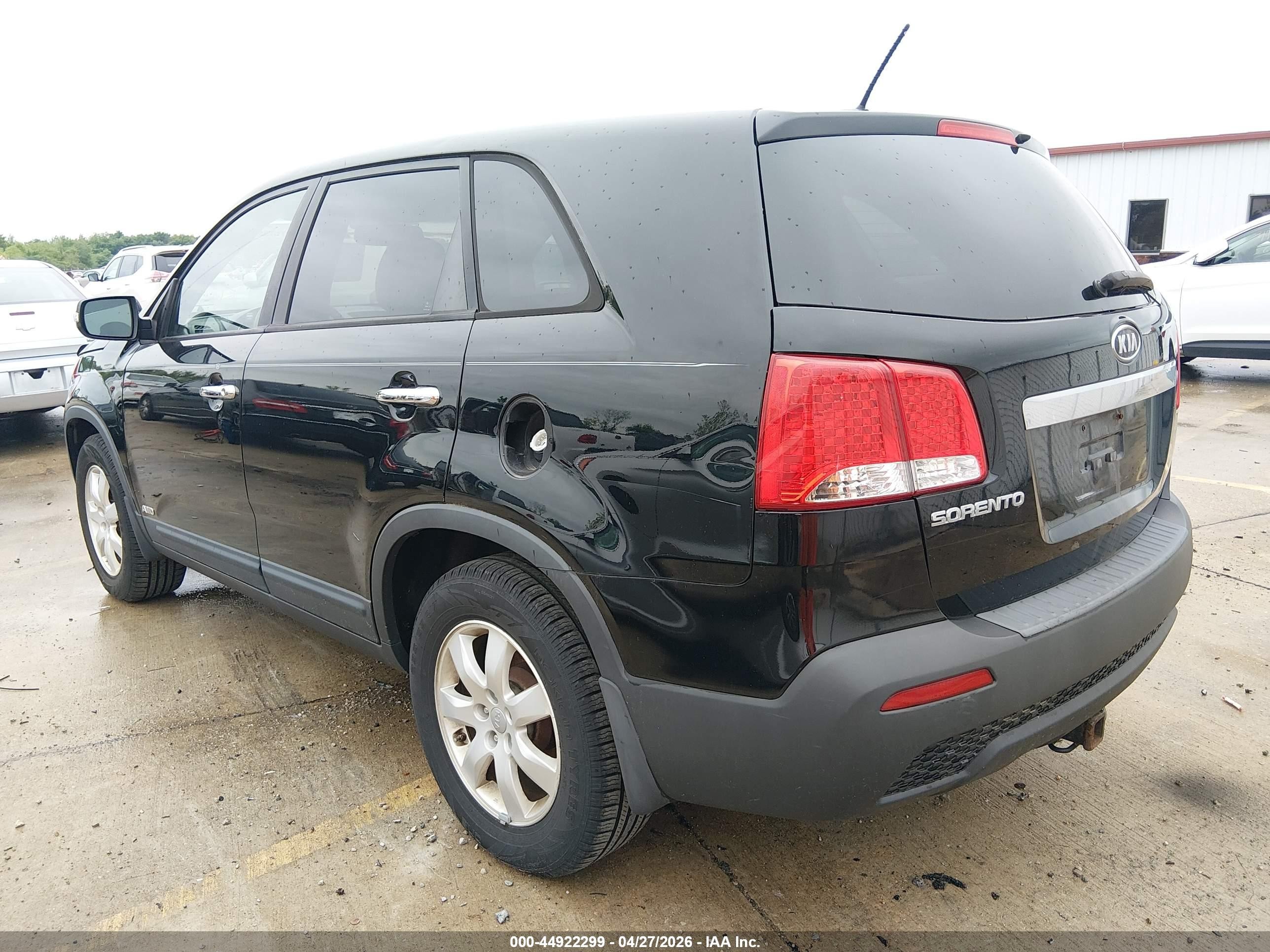 2012 Kia Sorento Lx Black vin: 5XYKTDA67CG242177
