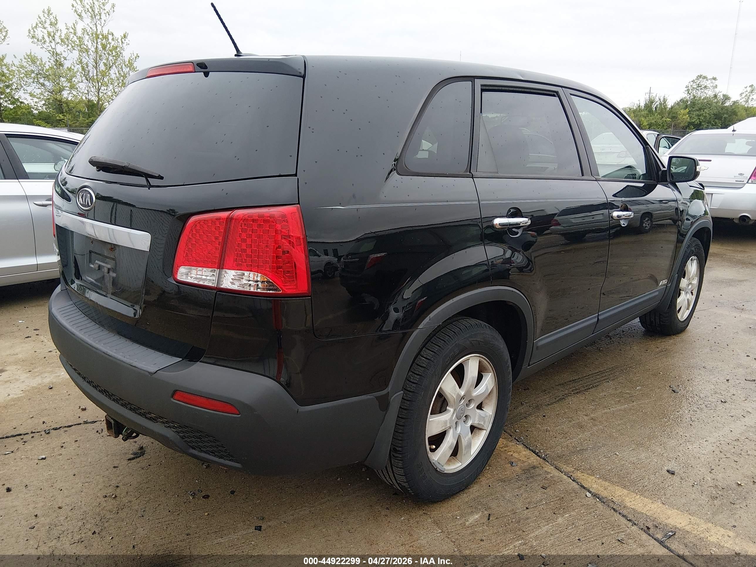2012 Kia Sorento Lx Black vin: 5XYKTDA67CG242177