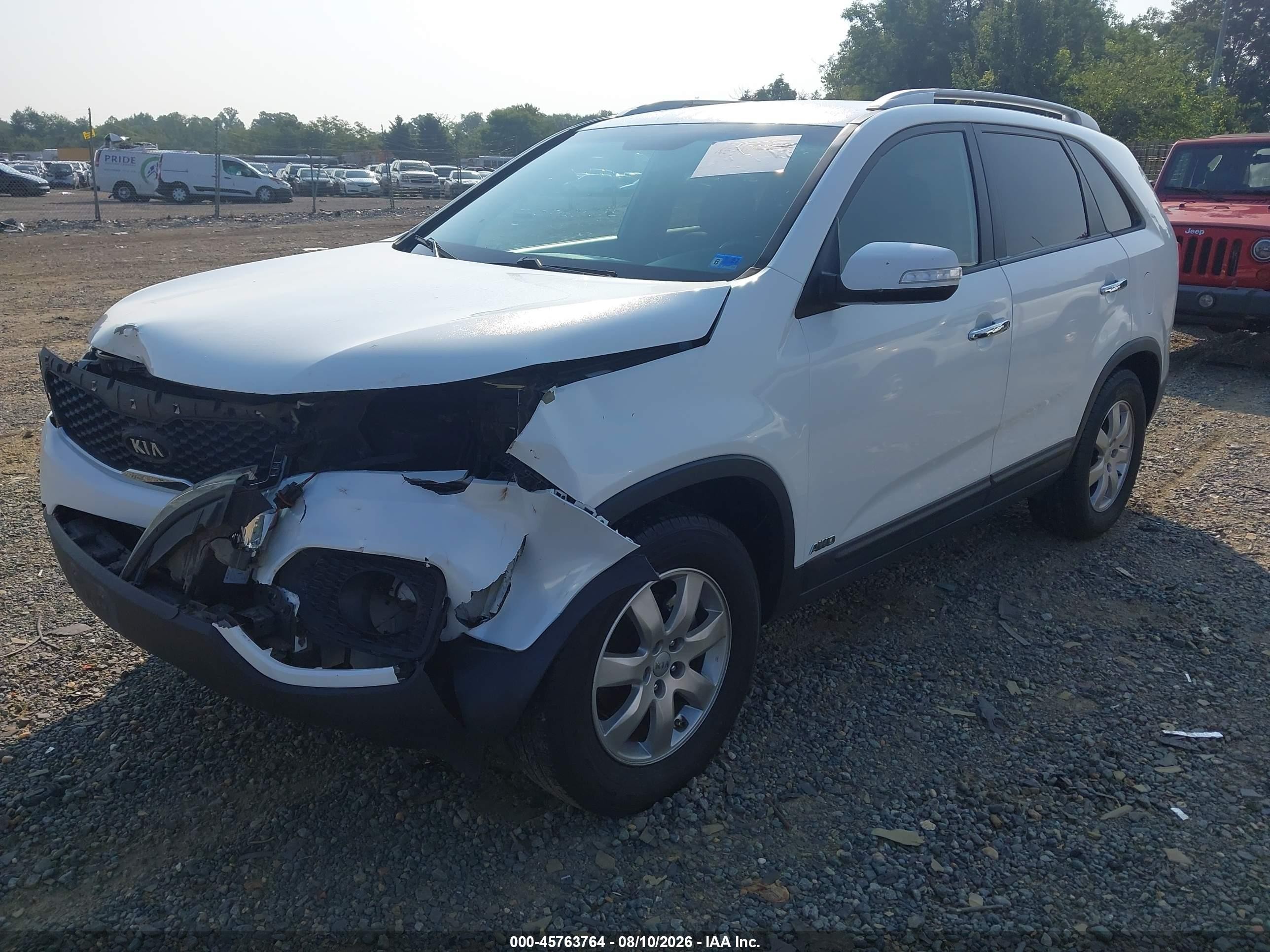 2013 Kia Sorento Lx Белый vin: 5XYKTDA67DG406450