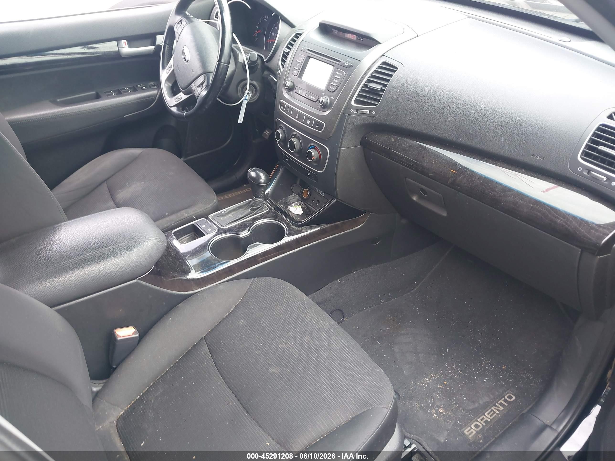 2015 Kia Sorento Lx Black vin: 5XYKTDA67FG567691