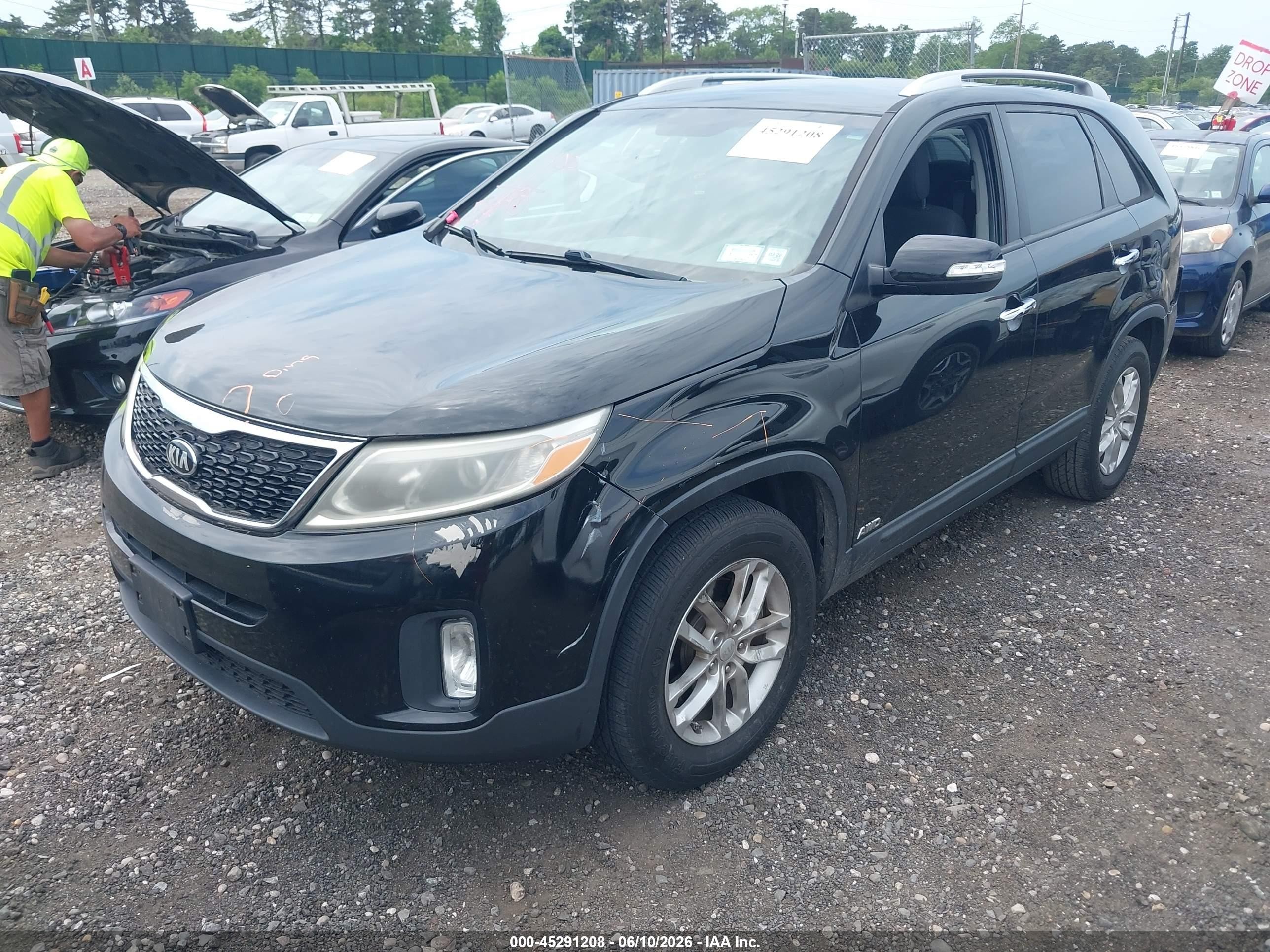 2015 Kia Sorento Lx Black vin: 5XYKTDA67FG567691