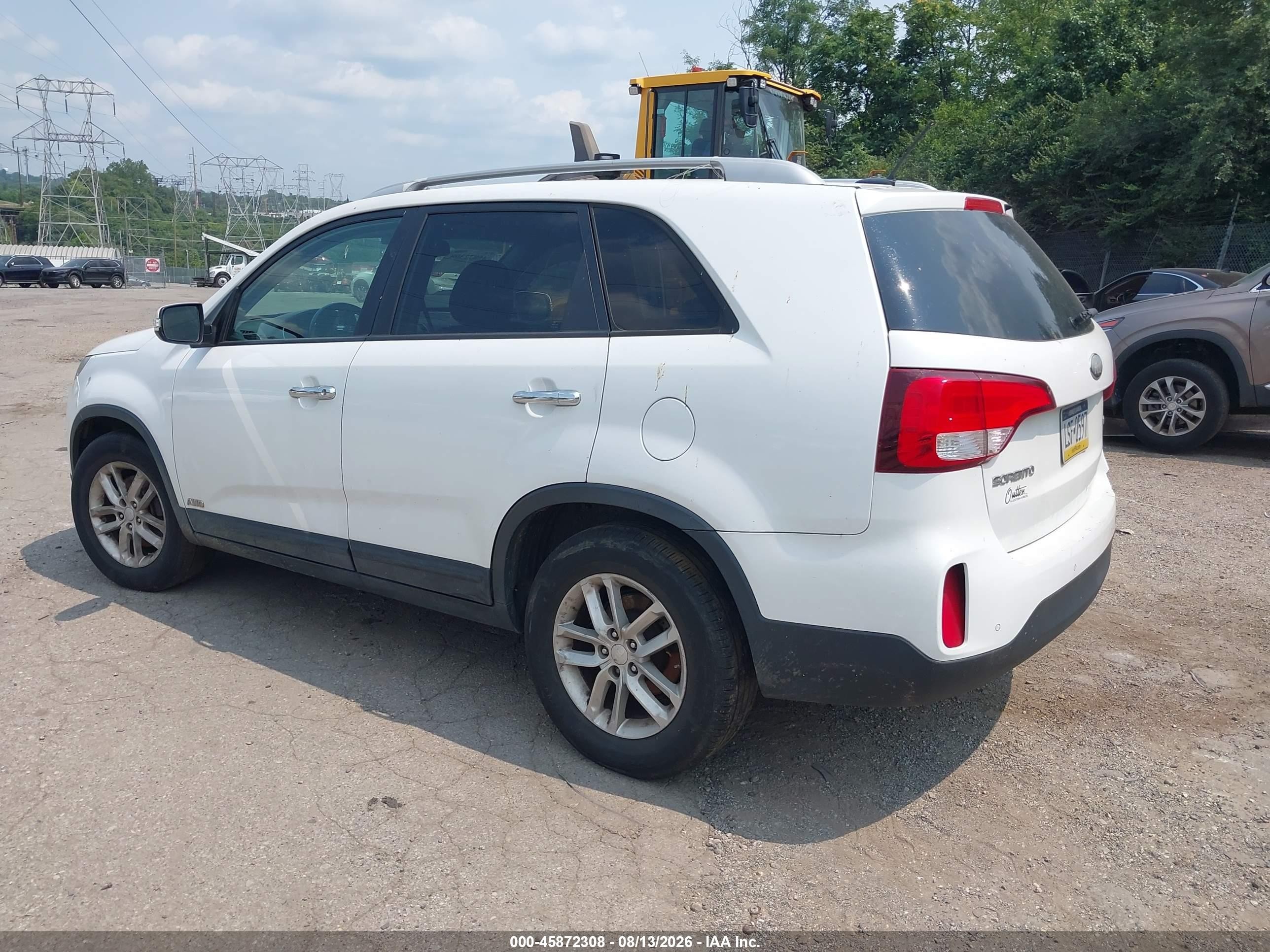 2014 Kia Sorento Lx White vin: 5XYKTDA68EG463080