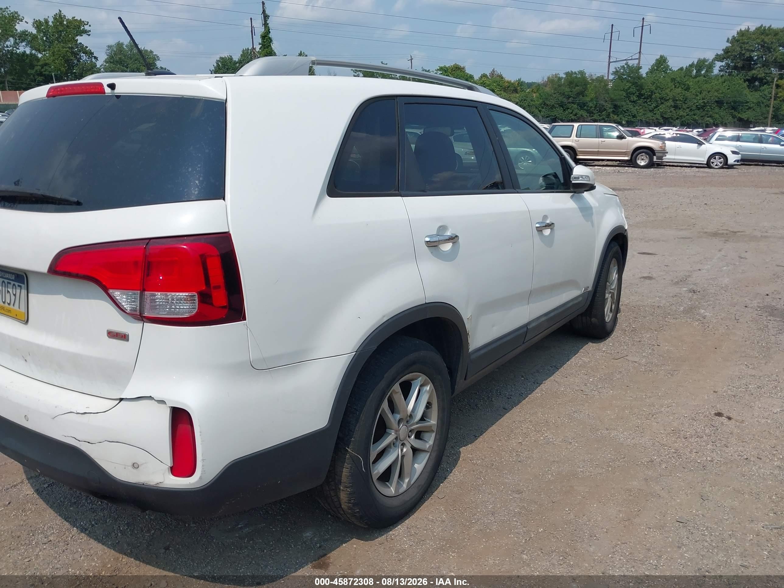 2014 Kia Sorento Lx White vin: 5XYKTDA68EG463080