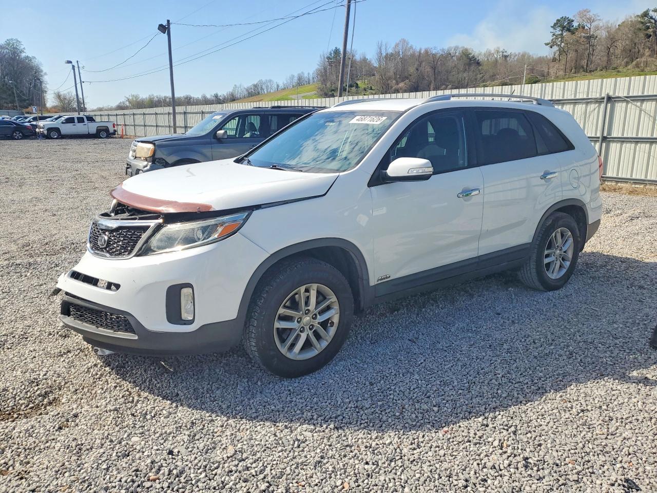 2014 Kia Sorento Lx White vin: 5XYKTDA68EG508910