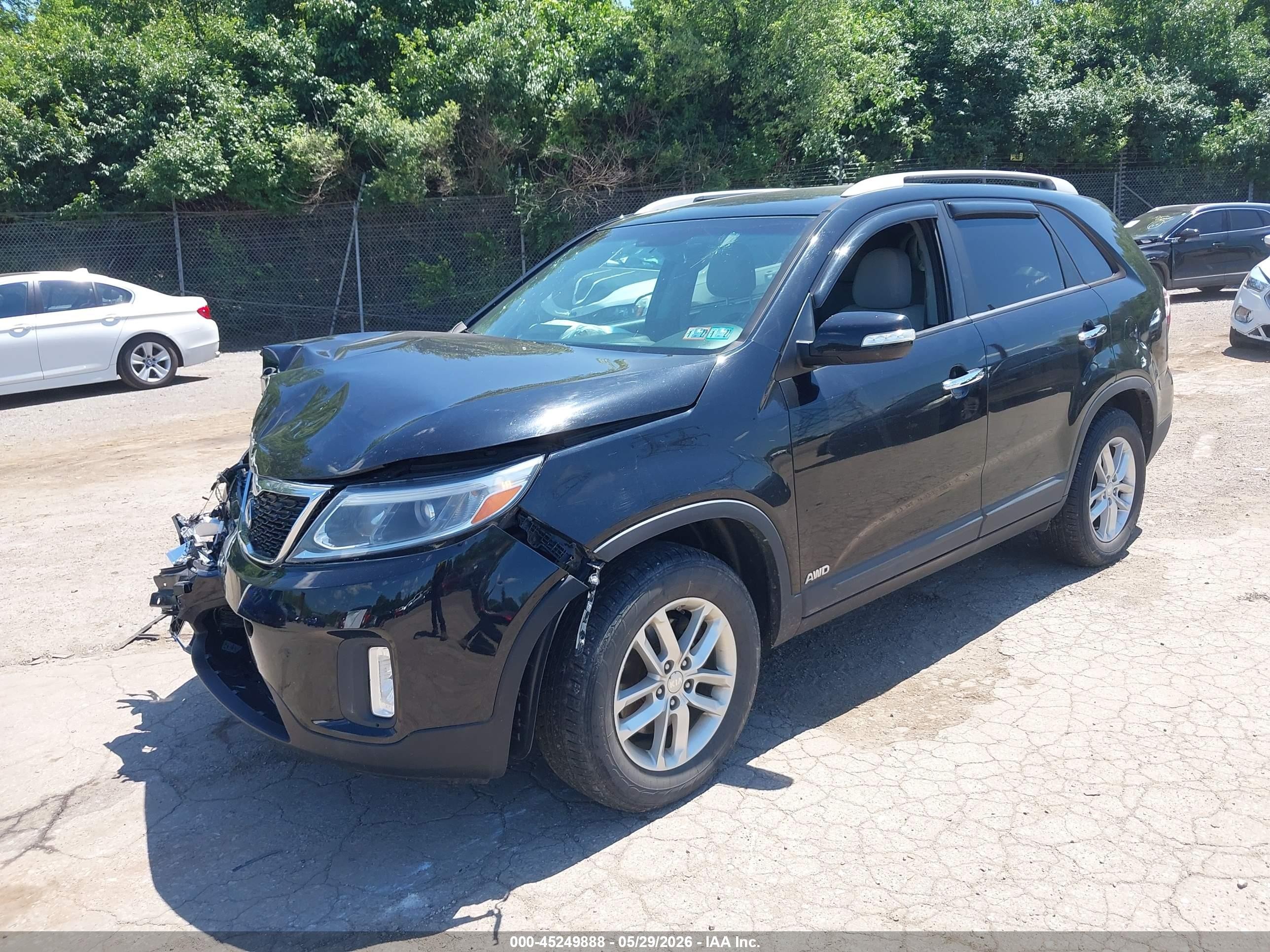 2015 Kia Sorento Lx Black vin: 5XYKTDA68FG606353