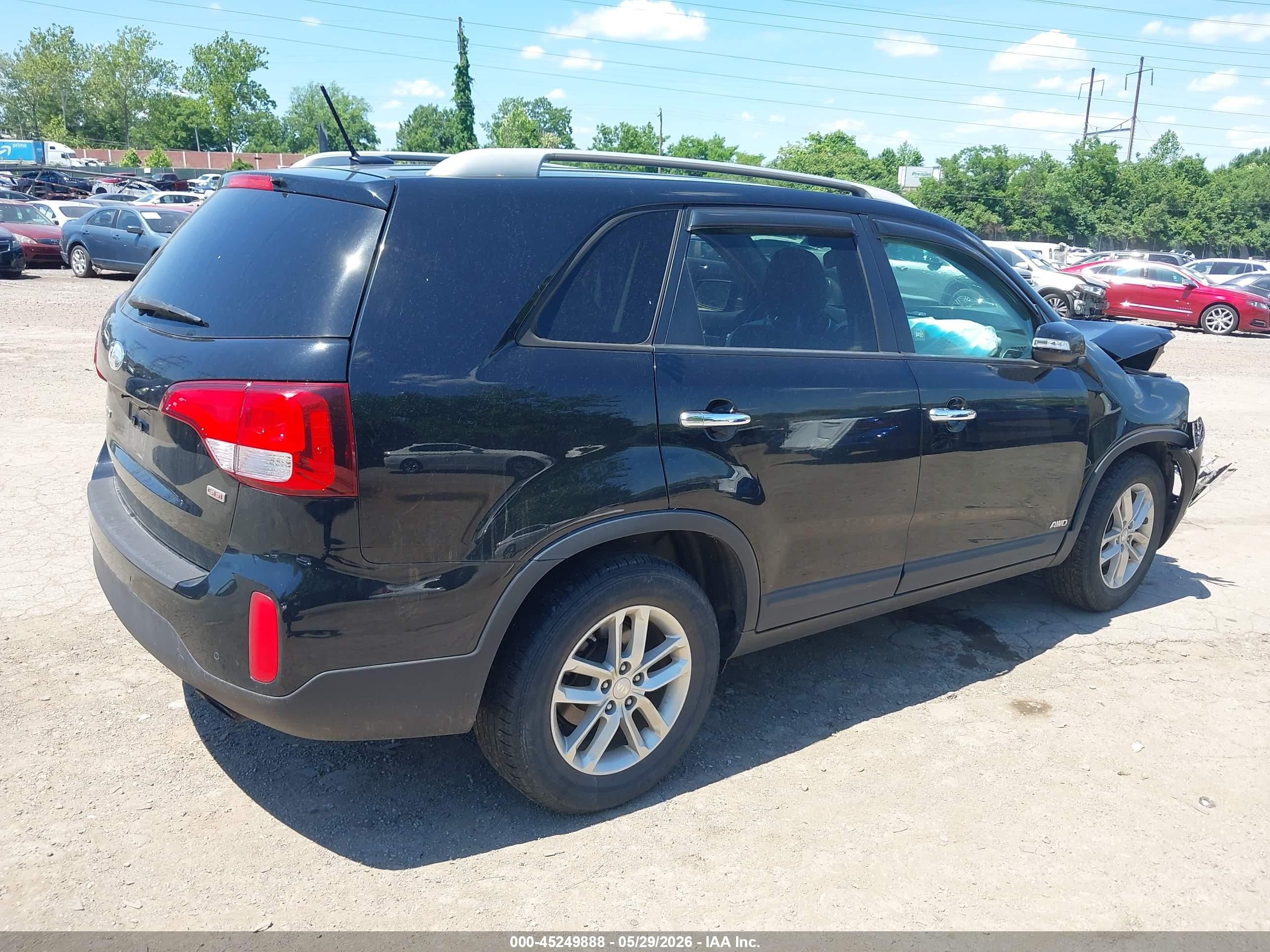 2015 Kia Sorento Lx Black vin: 5XYKTDA68FG606353