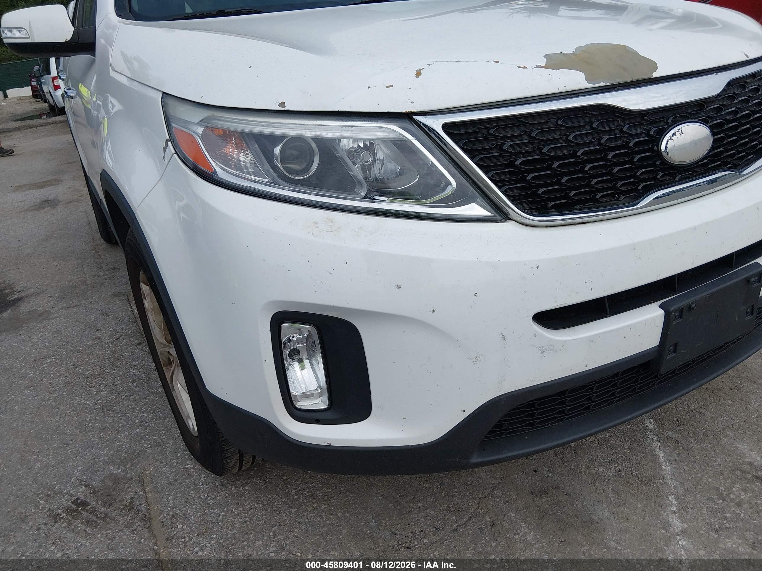 2014 Kia Sorento Lx White vin: 5XYKTDA69EG511508