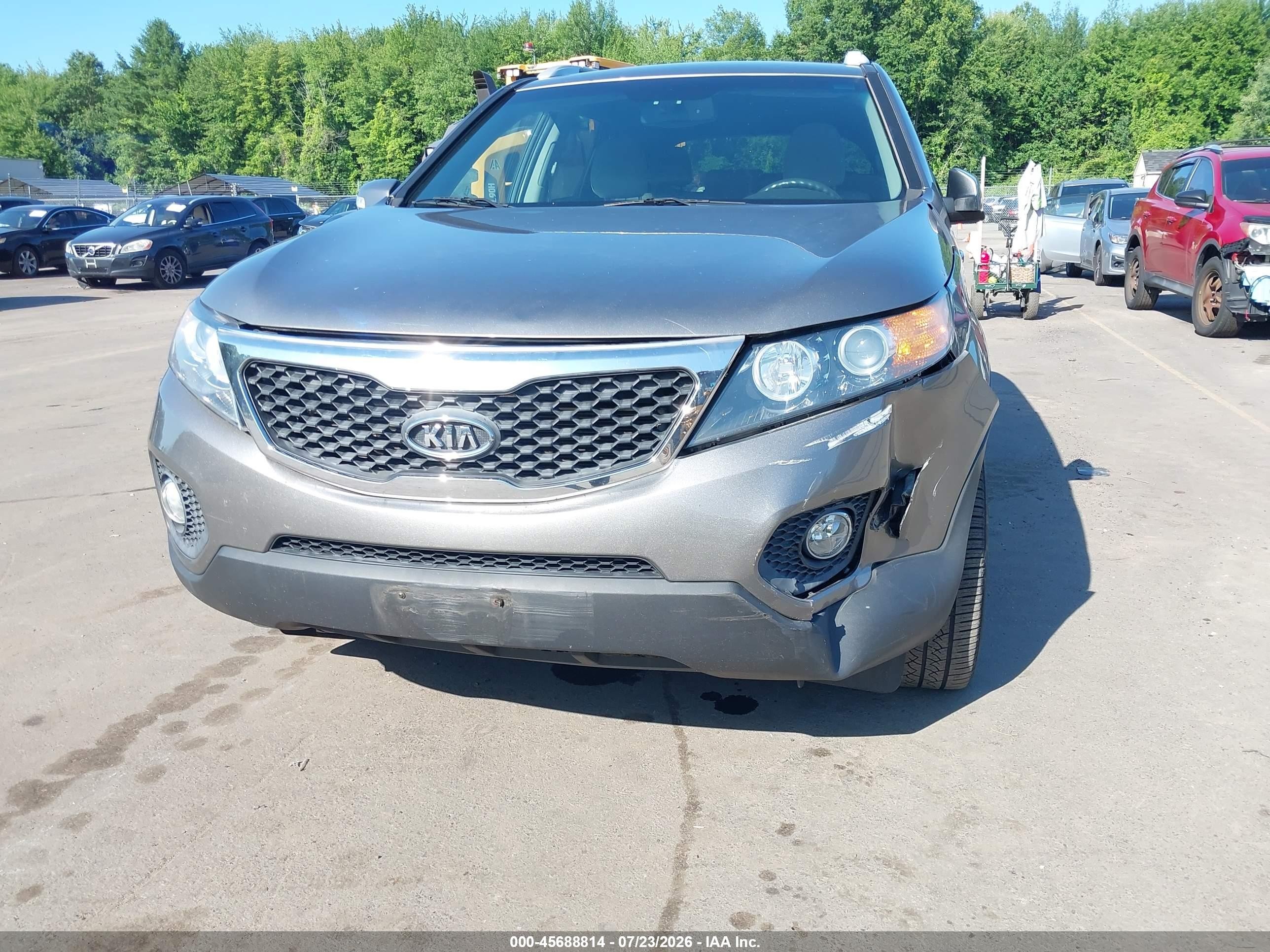 2012 Kia Sorento Lx Gray vin: 5XYKTDA6XCG269163