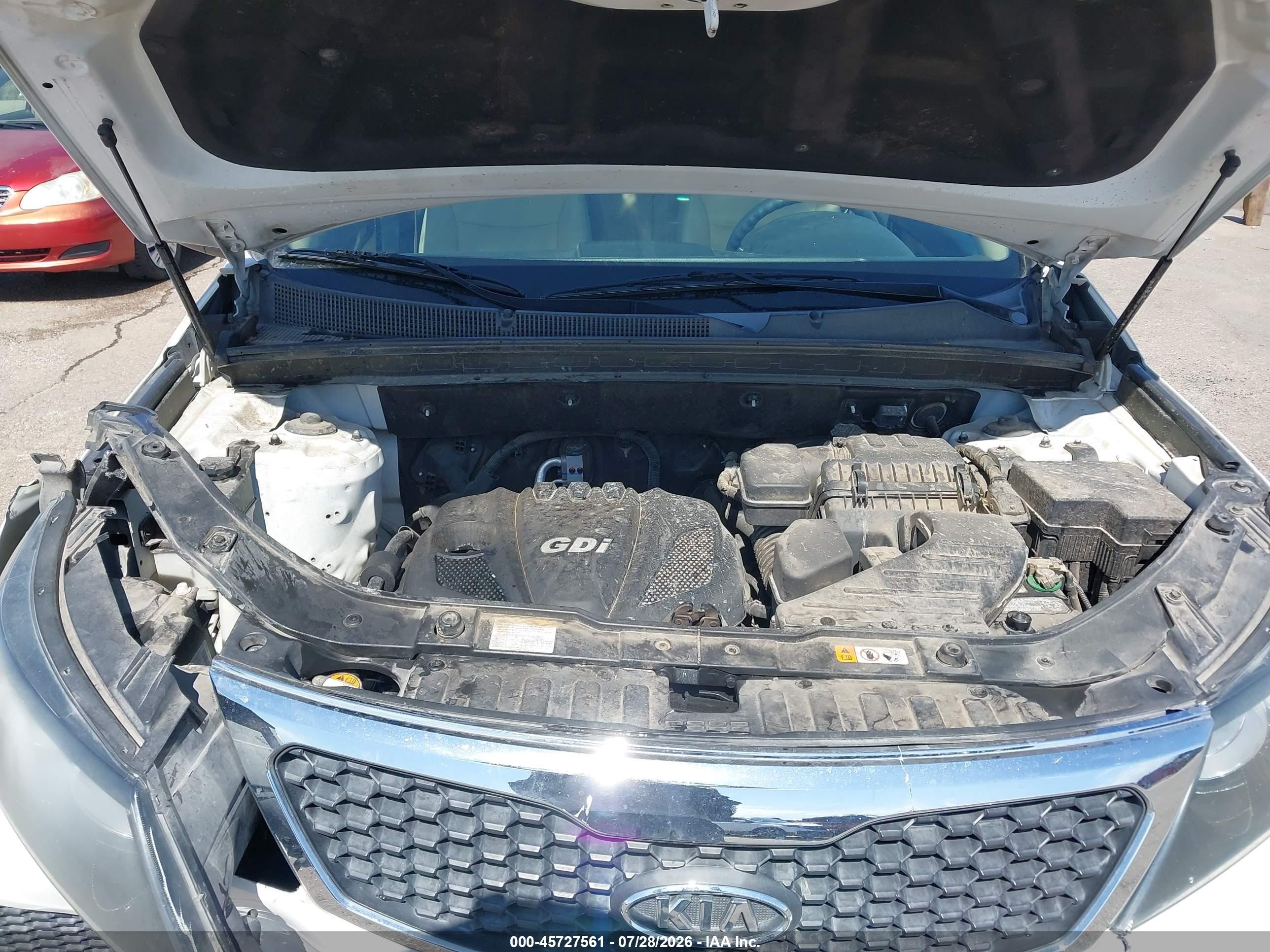 2013 Kia Sorento Lx White vin: 5XYKTDA6XDG423307