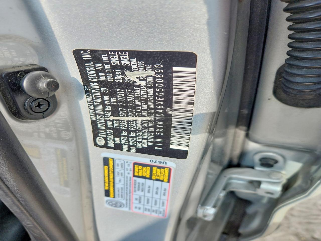 2014 Kia Sorento Lx Silver vin: 5XYKTDA6XEG500890