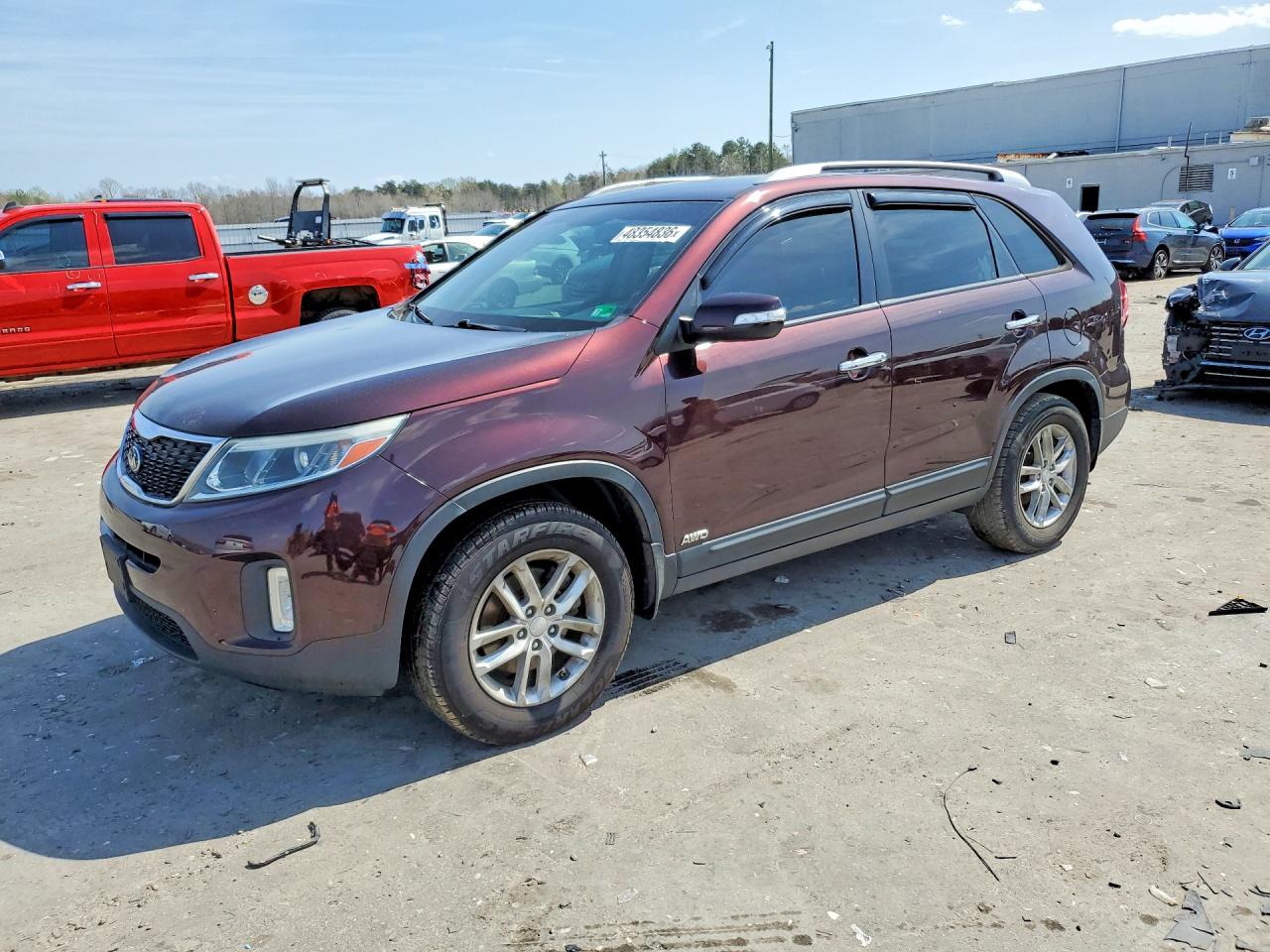 2015 Kia Sorento Lx Purple vin: 5XYKTDA6XFG636762