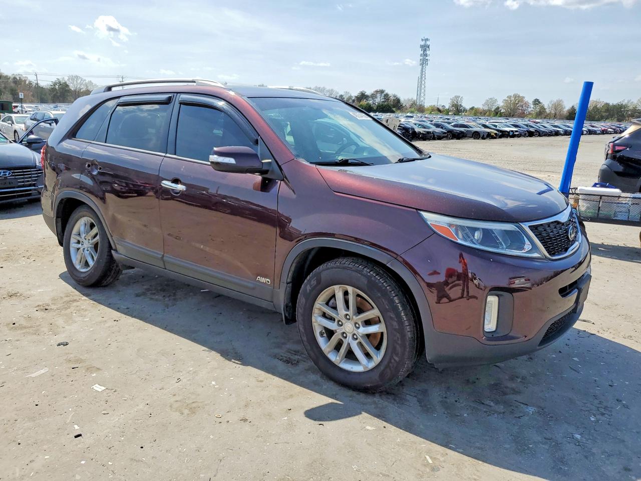 2015 Kia Sorento Lx Purple vin: 5XYKTDA6XFG636762
