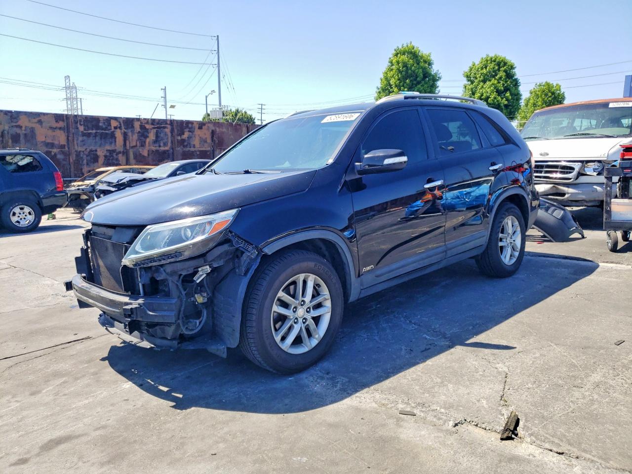 2015 Kia Sorento Lx Black vin: 5XYKTDA70FG605643