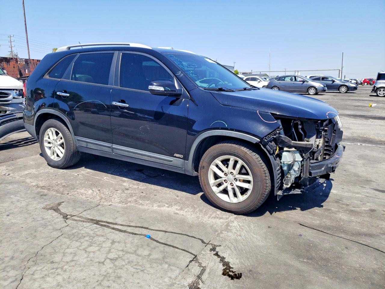 2015 Kia Sorento Lx Black vin: 5XYKTDA70FG605643