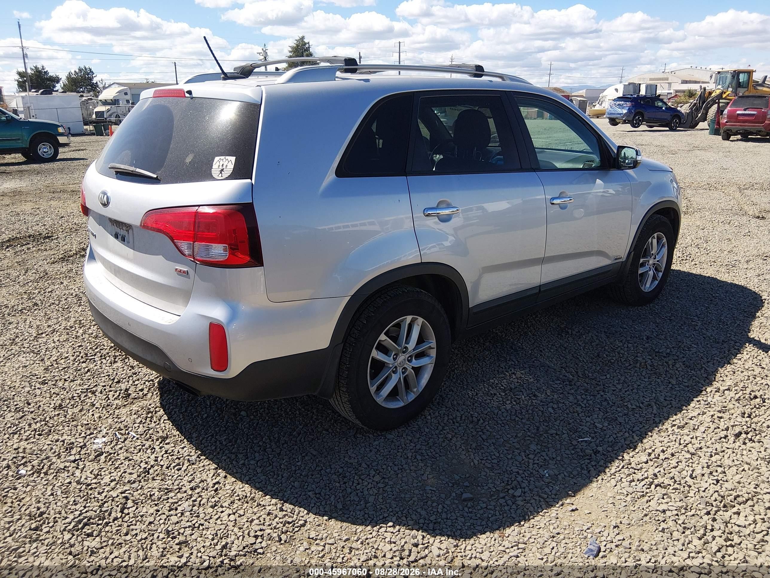 2014 Kia Sorento Lx V6 Silver vin: 5XYKTDA71EG539912