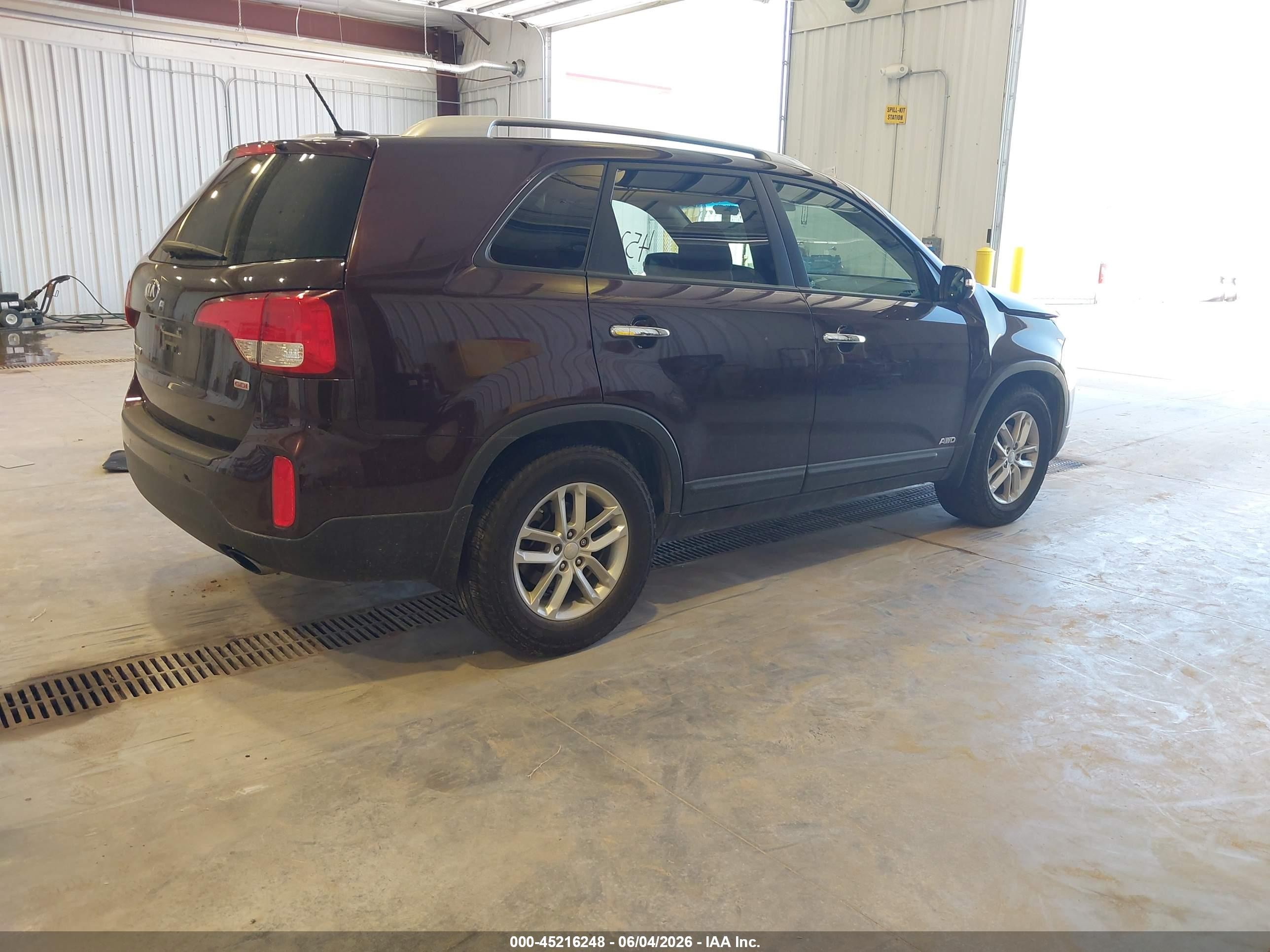 2014 Kia Sorento Lx V6 Purple vin: 5XYKTDA72EG532130