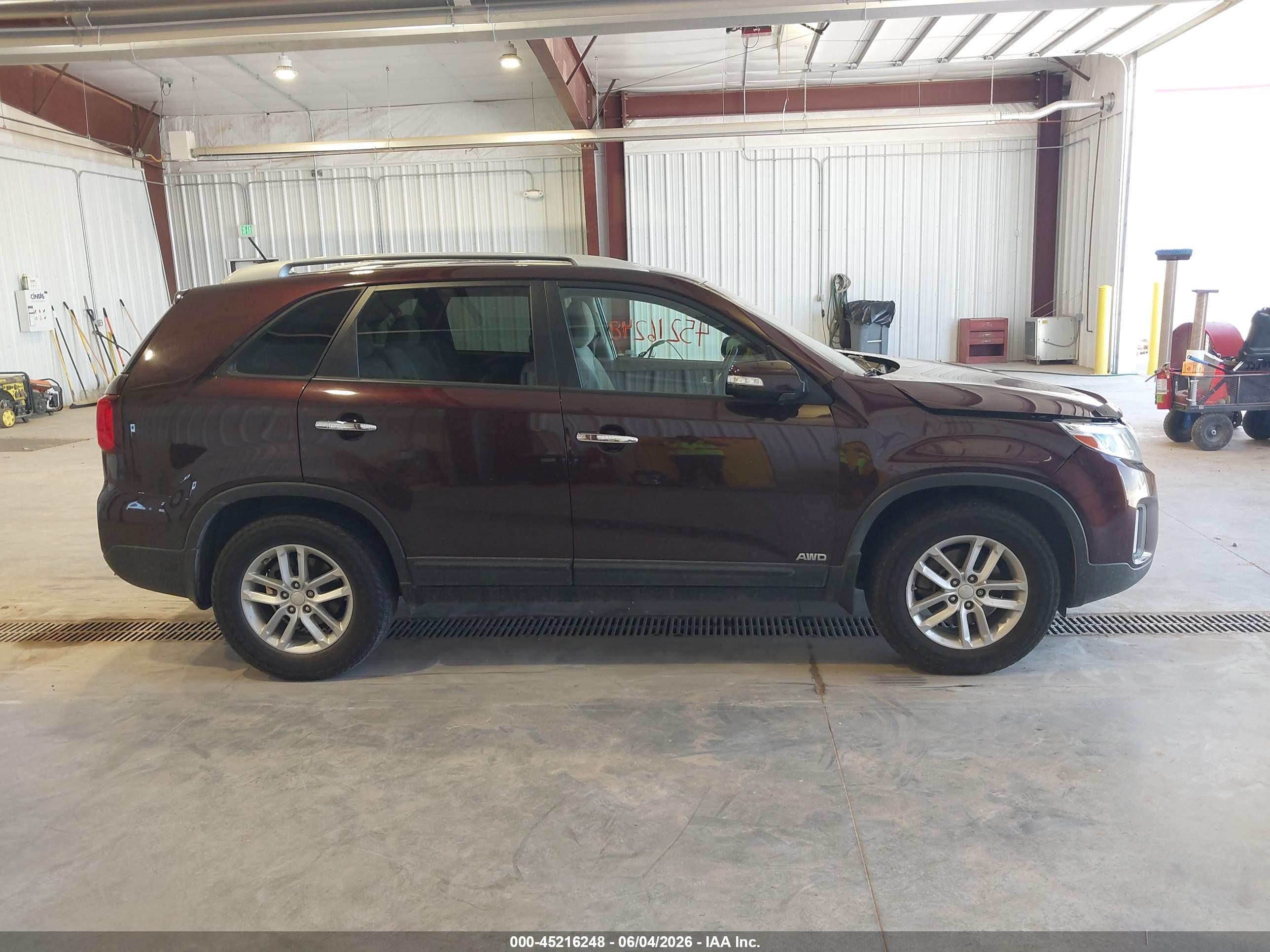 2014 Kia Sorento Lx V6 Purple vin: 5XYKTDA72EG532130