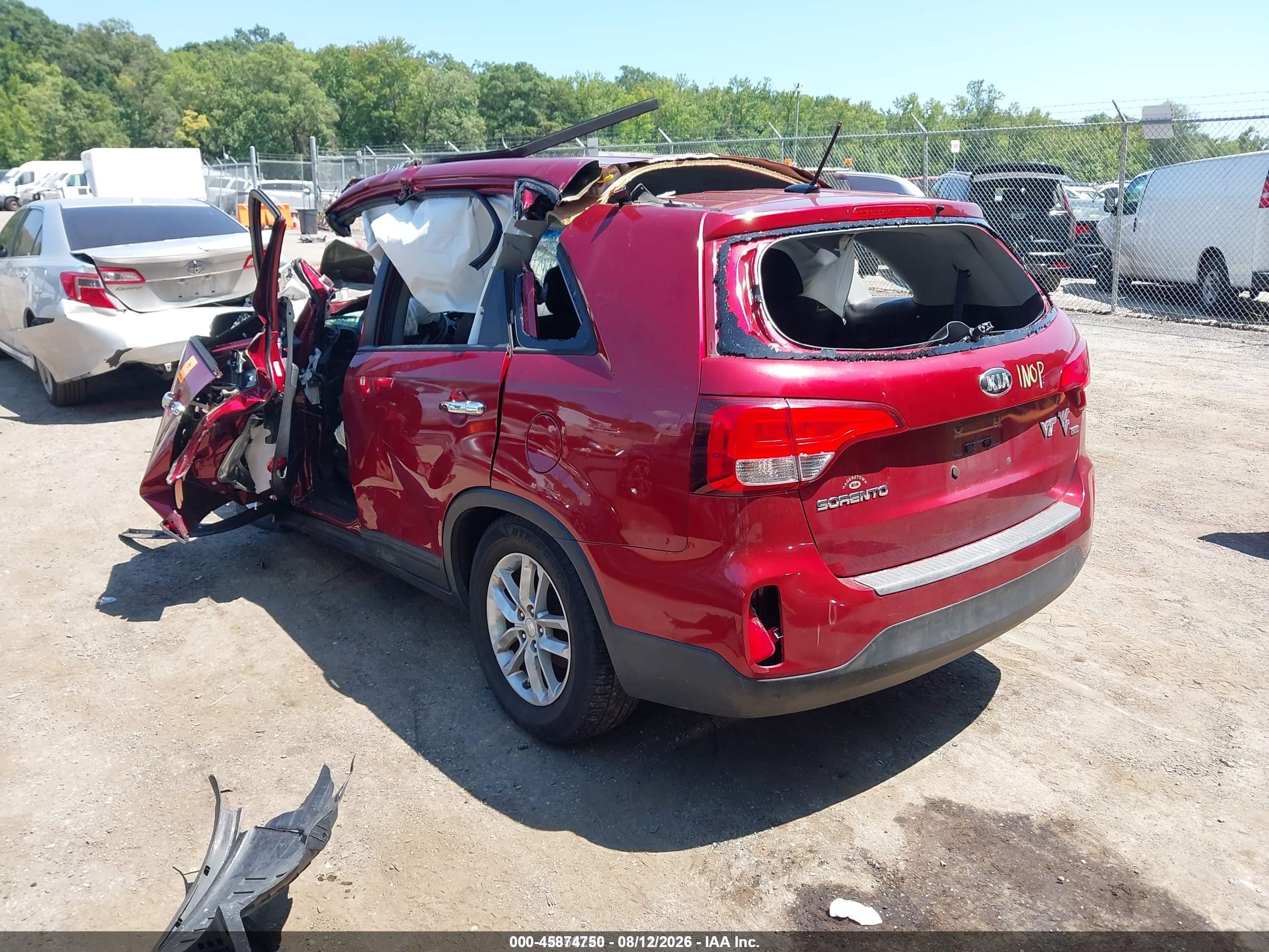 2015 Kia Sorento Lx V6 Red vin: 5XYKTDA72FG582334