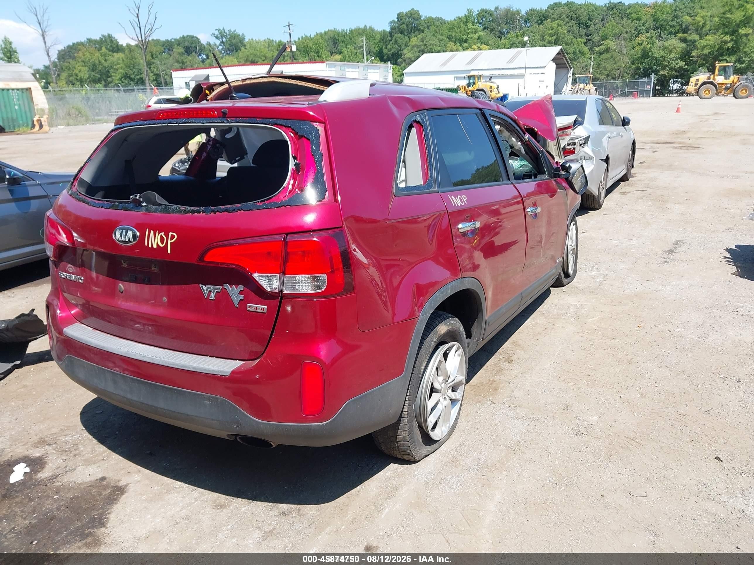 2015 Kia Sorento Lx V6 Red vin: 5XYKTDA72FG582334