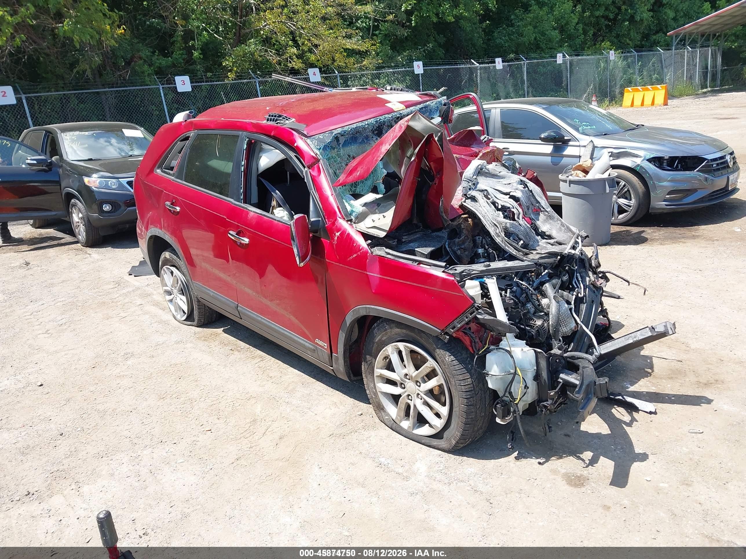 2015 Kia Sorento Lx V6 Red vin: 5XYKTDA72FG582334