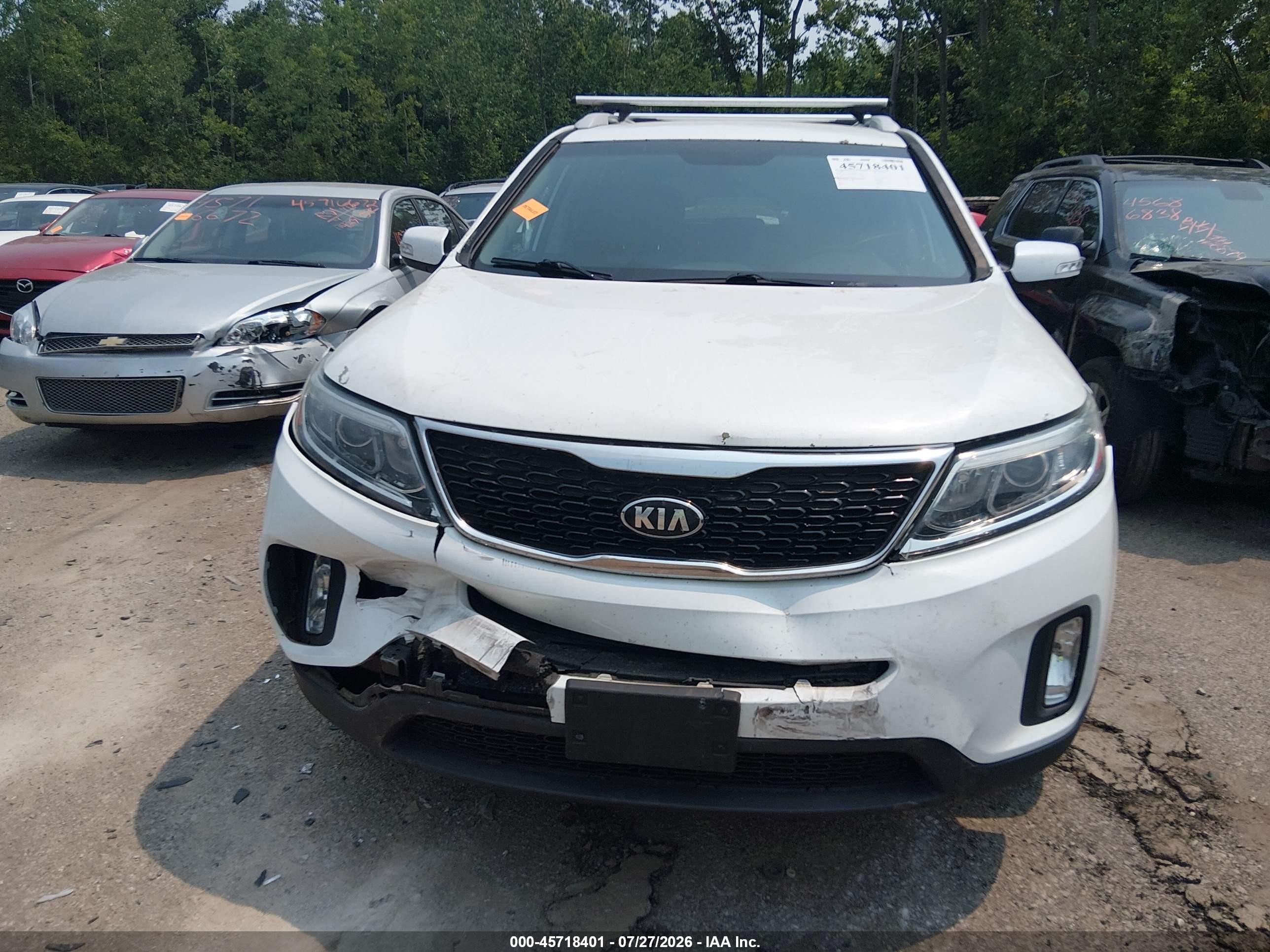 2015 Kia Sorento Lx V6 Белый vin: 5XYKTDA72FG611542