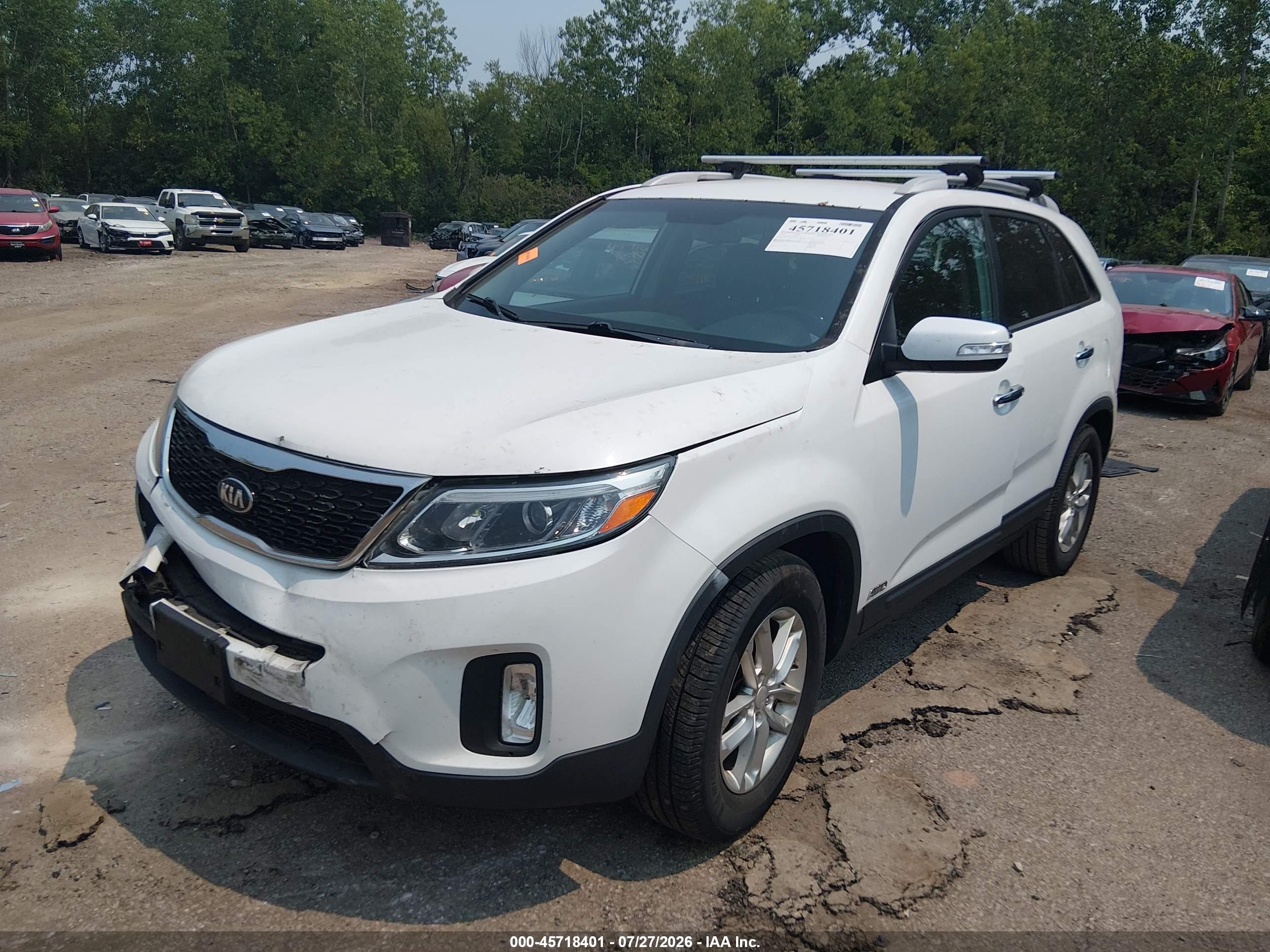 2015 Kia Sorento Lx V6 Белый vin: 5XYKTDA72FG611542