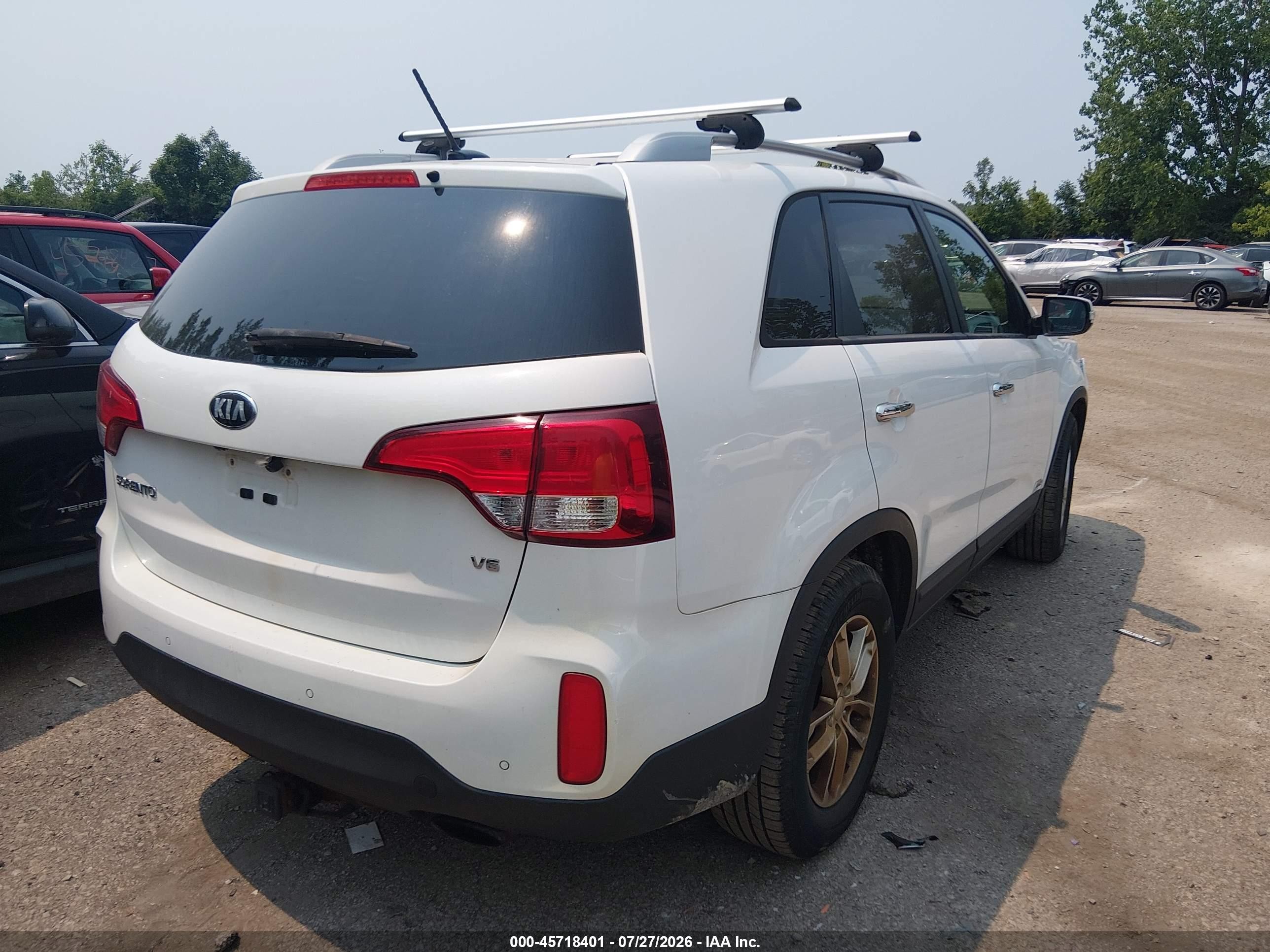 2015 Kia Sorento Lx V6 Белый vin: 5XYKTDA72FG611542