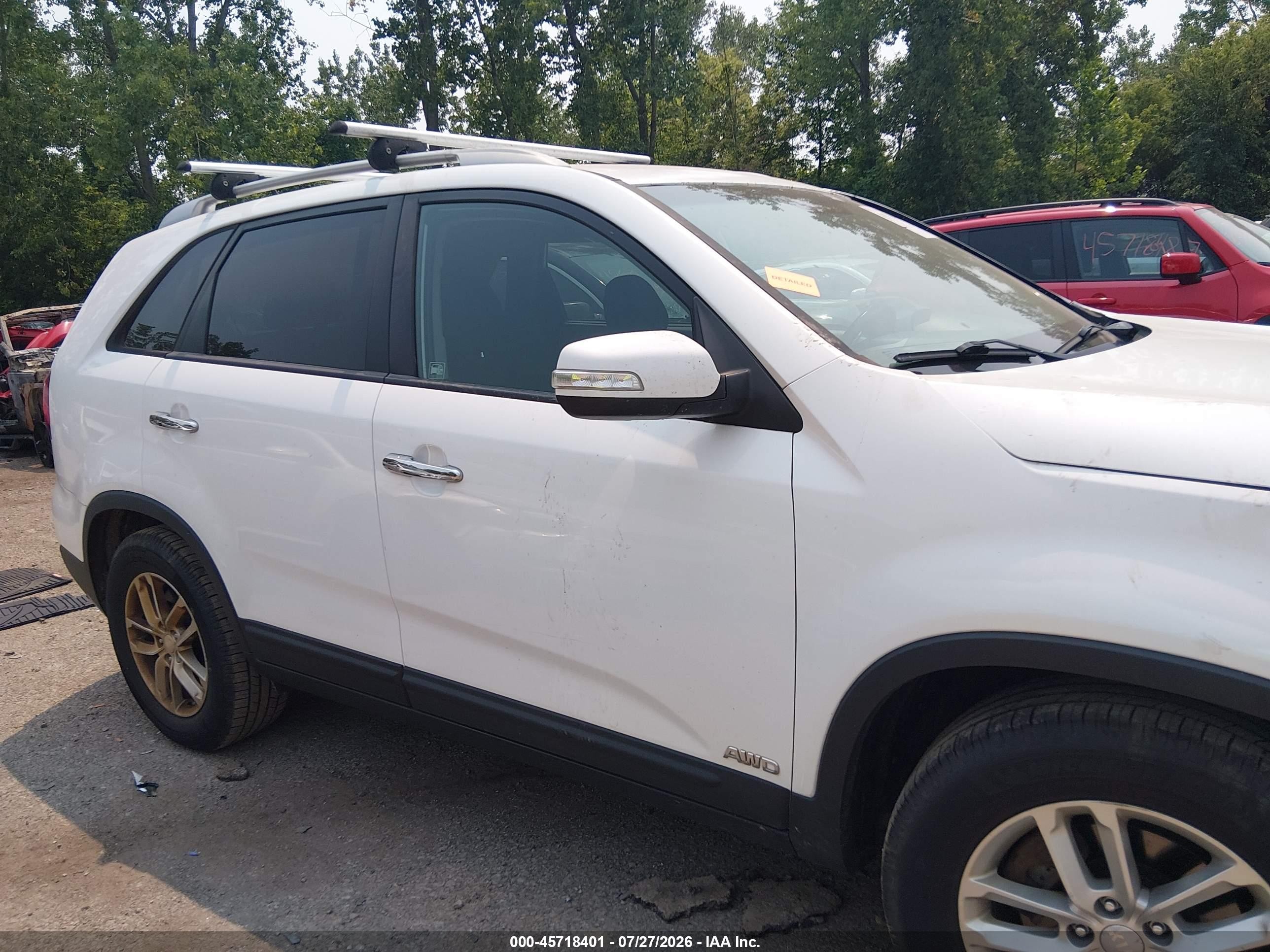 2015 Kia Sorento Lx V6 Белый vin: 5XYKTDA72FG611542