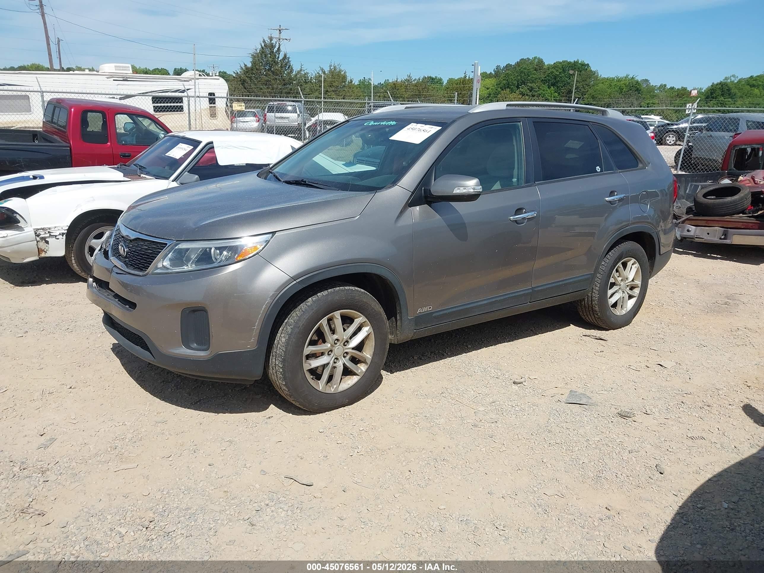 2015 Kia Sorento Lx V6 Gray vin: 5XYKTDA72FG659090