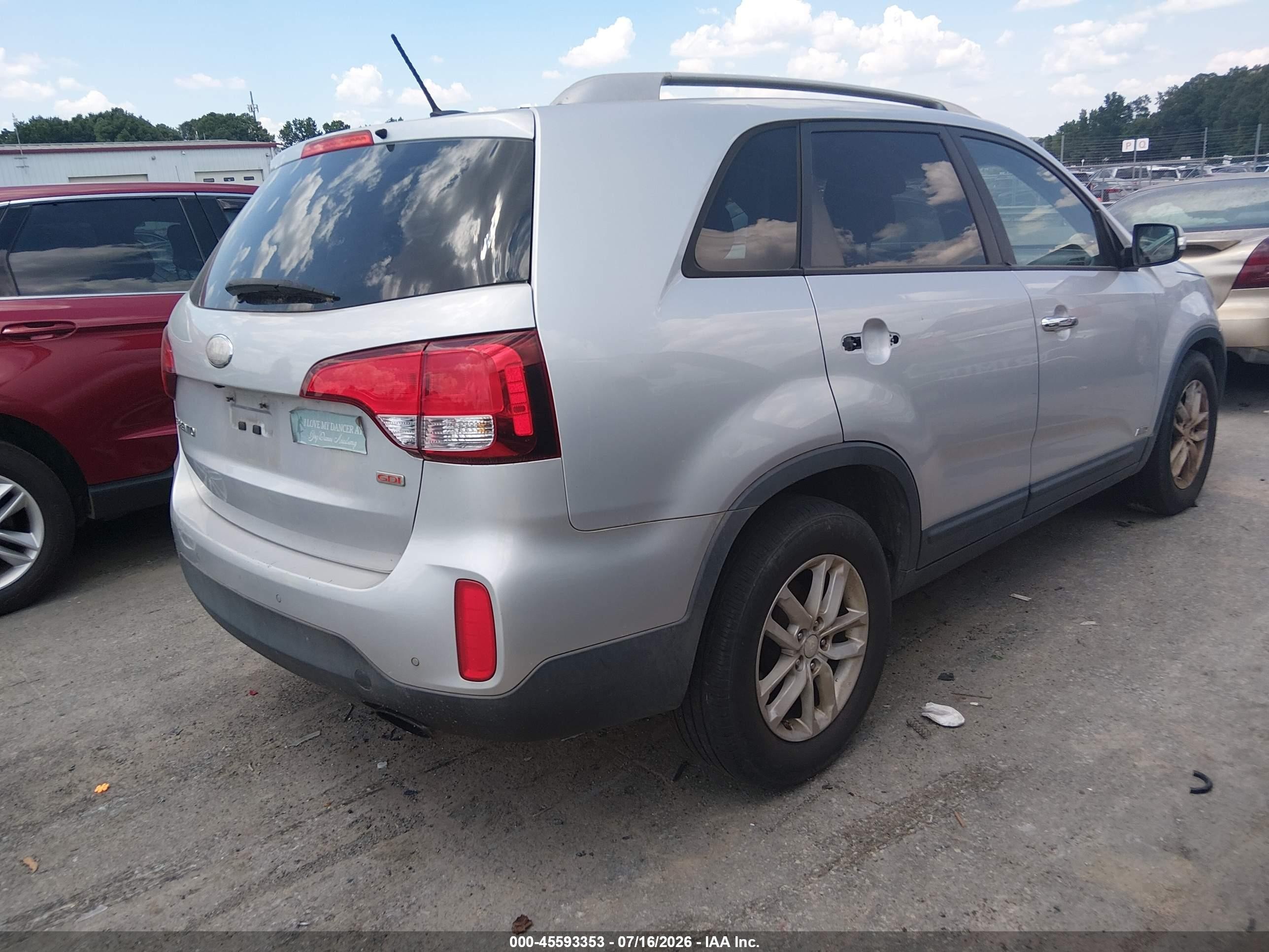 2014 Kia Sorento Lx V6 Silver vin: 5XYKTDA73EG470351