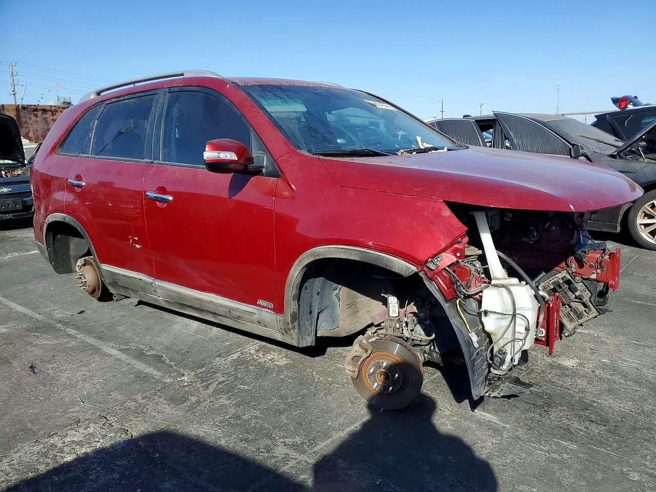 2015 Kia Sorento Lx Burgundy vin: 5XYKTDA73FG651192