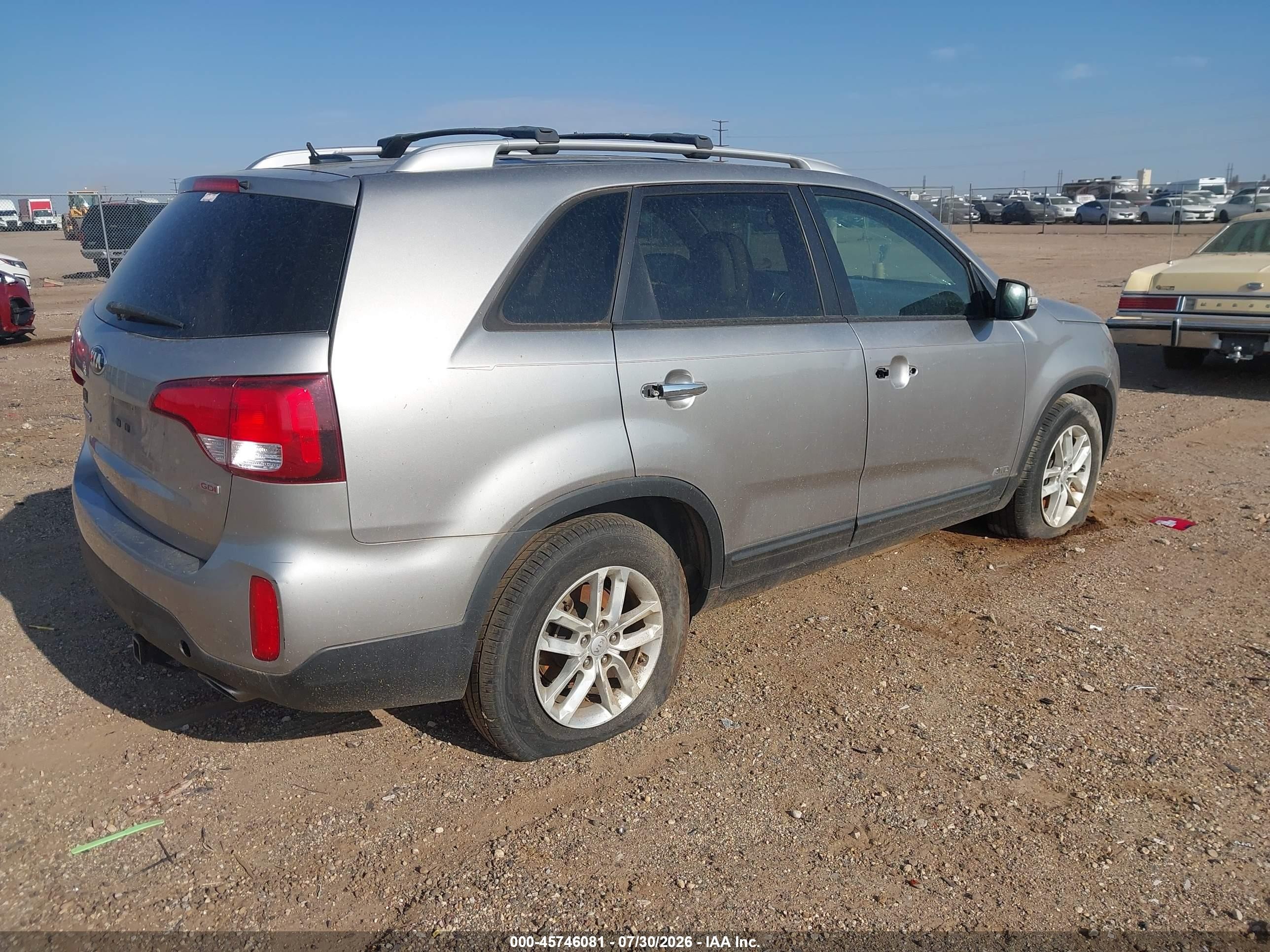 2014 Kia Sorento Lx V6 Silver vin: 5XYKTDA74EG546952