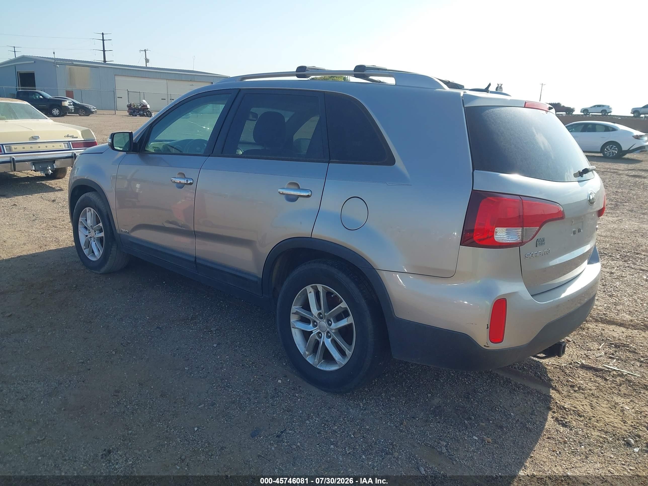 2014 Kia Sorento Lx V6 Silver vin: 5XYKTDA74EG546952