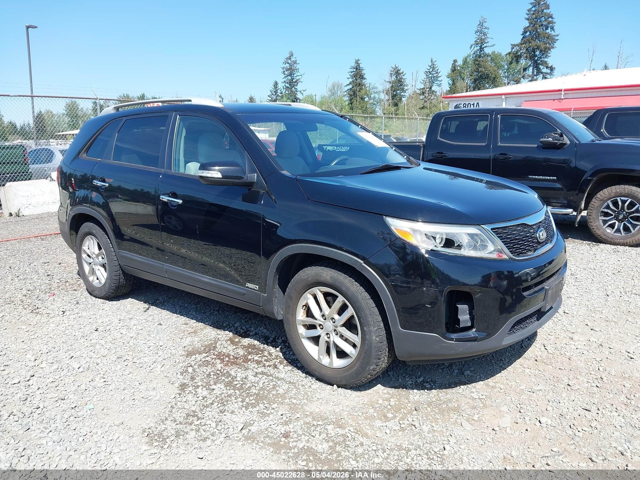 2015 Kia Sorento Lx V6 Black vin: 5XYKTDA74FG601109