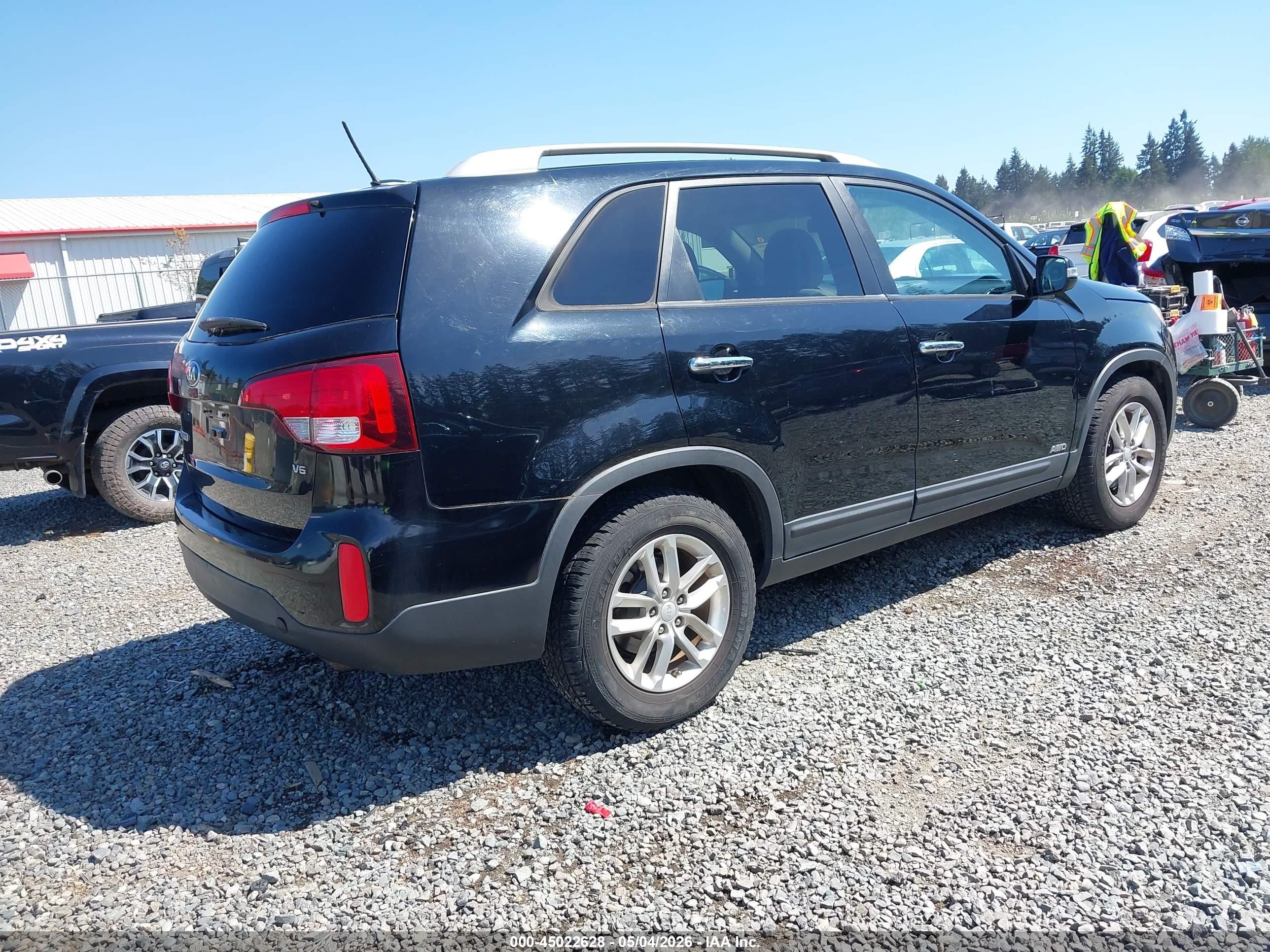 2015 Kia Sorento Lx V6 Black vin: 5XYKTDA74FG601109