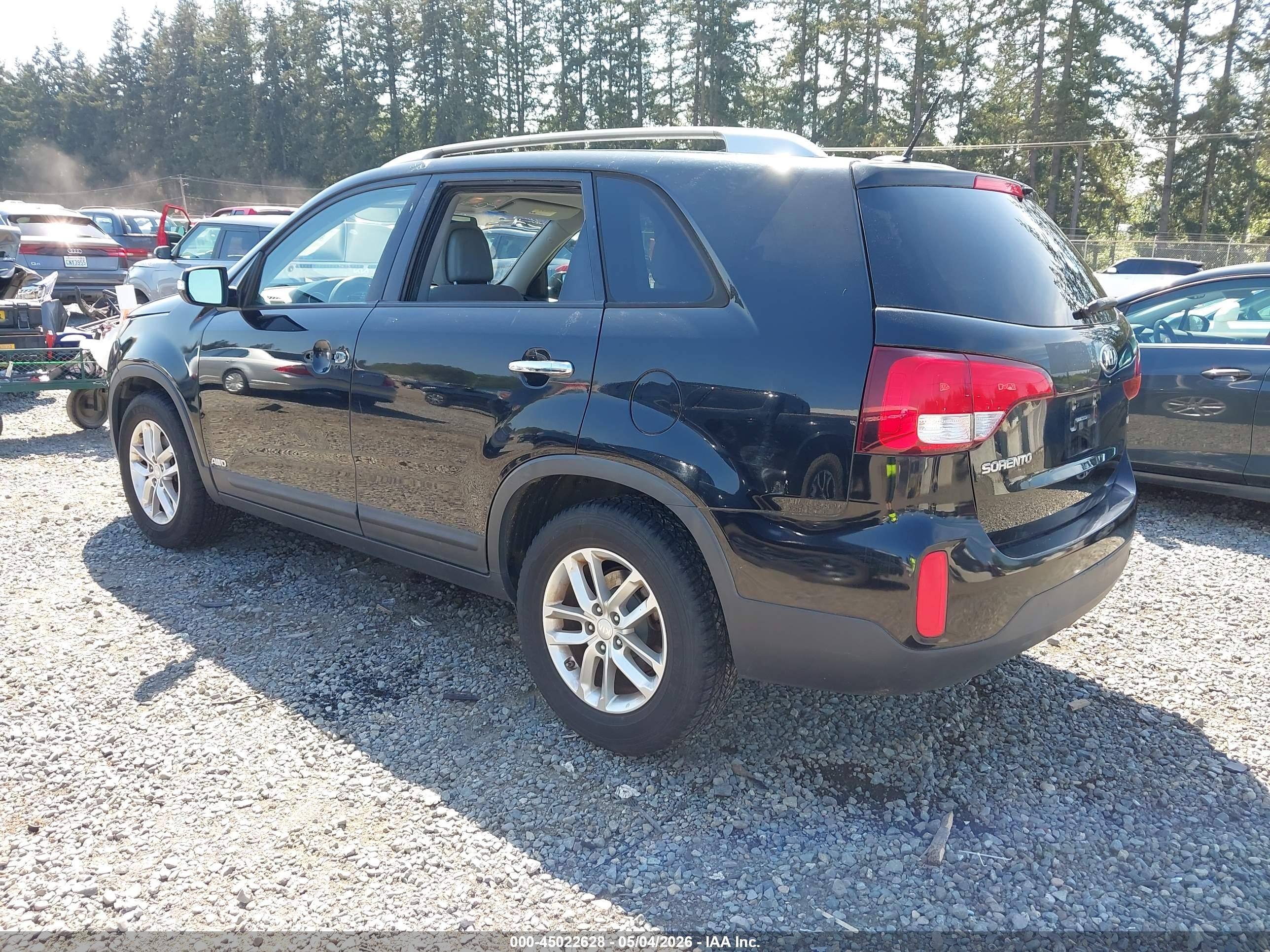2015 Kia Sorento Lx V6 Black vin: 5XYKTDA74FG601109