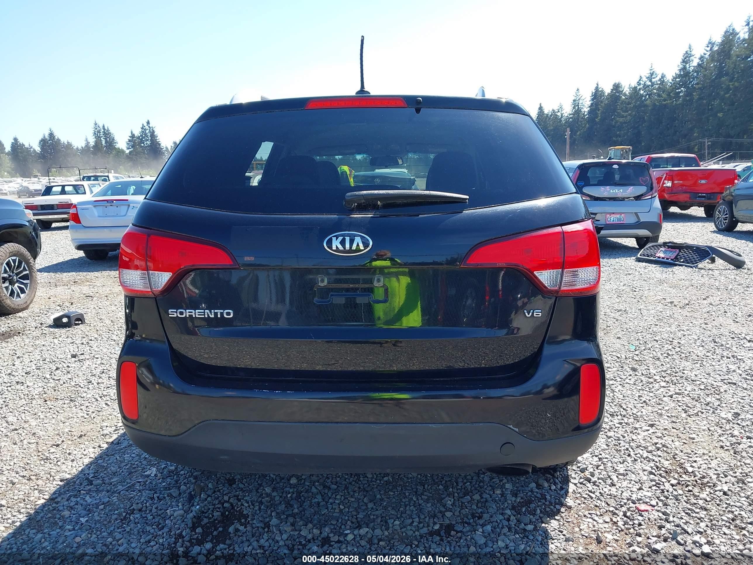 2015 Kia Sorento Lx V6 Black vin: 5XYKTDA74FG601109