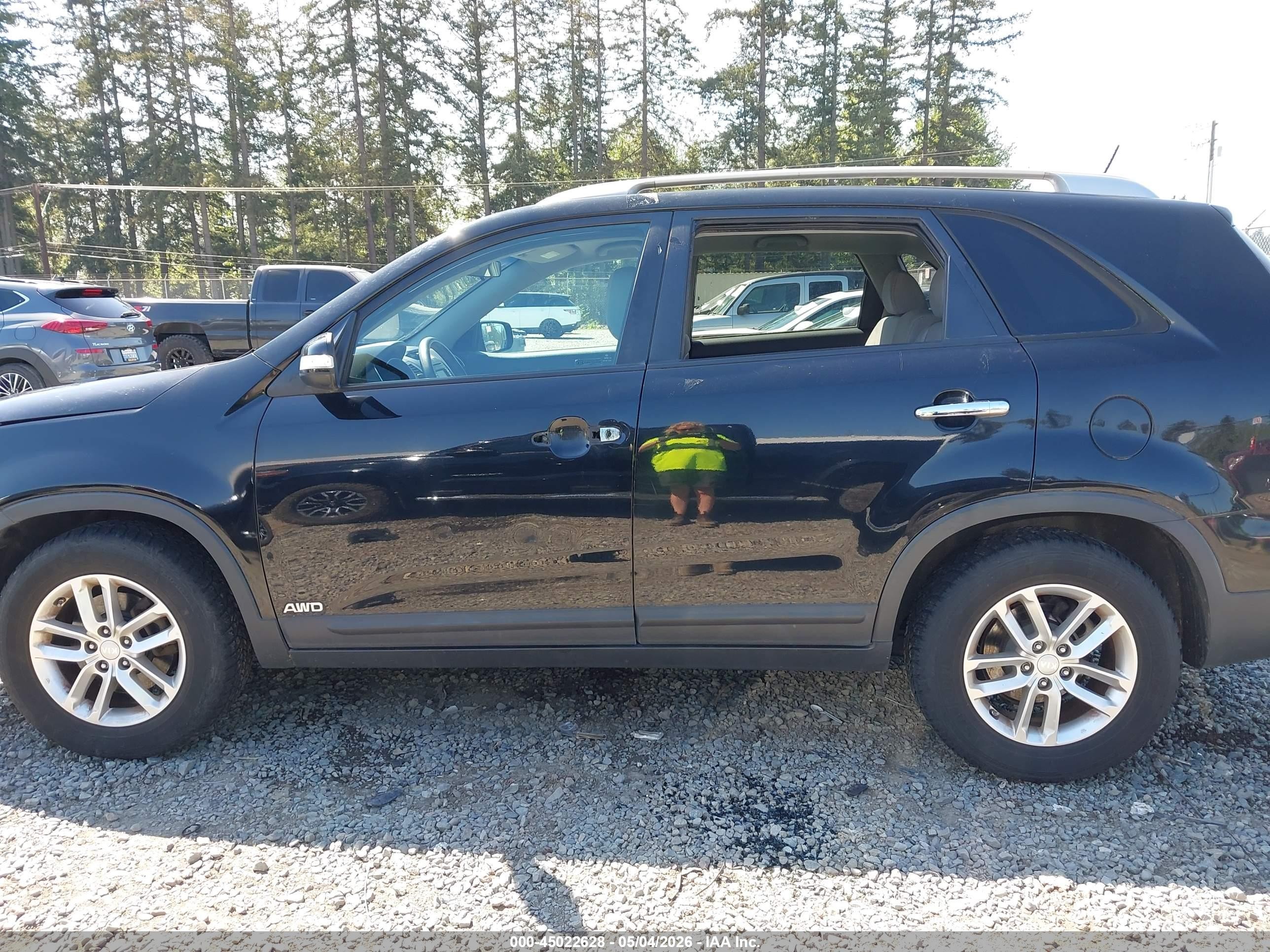 2015 Kia Sorento Lx V6 Black vin: 5XYKTDA74FG601109