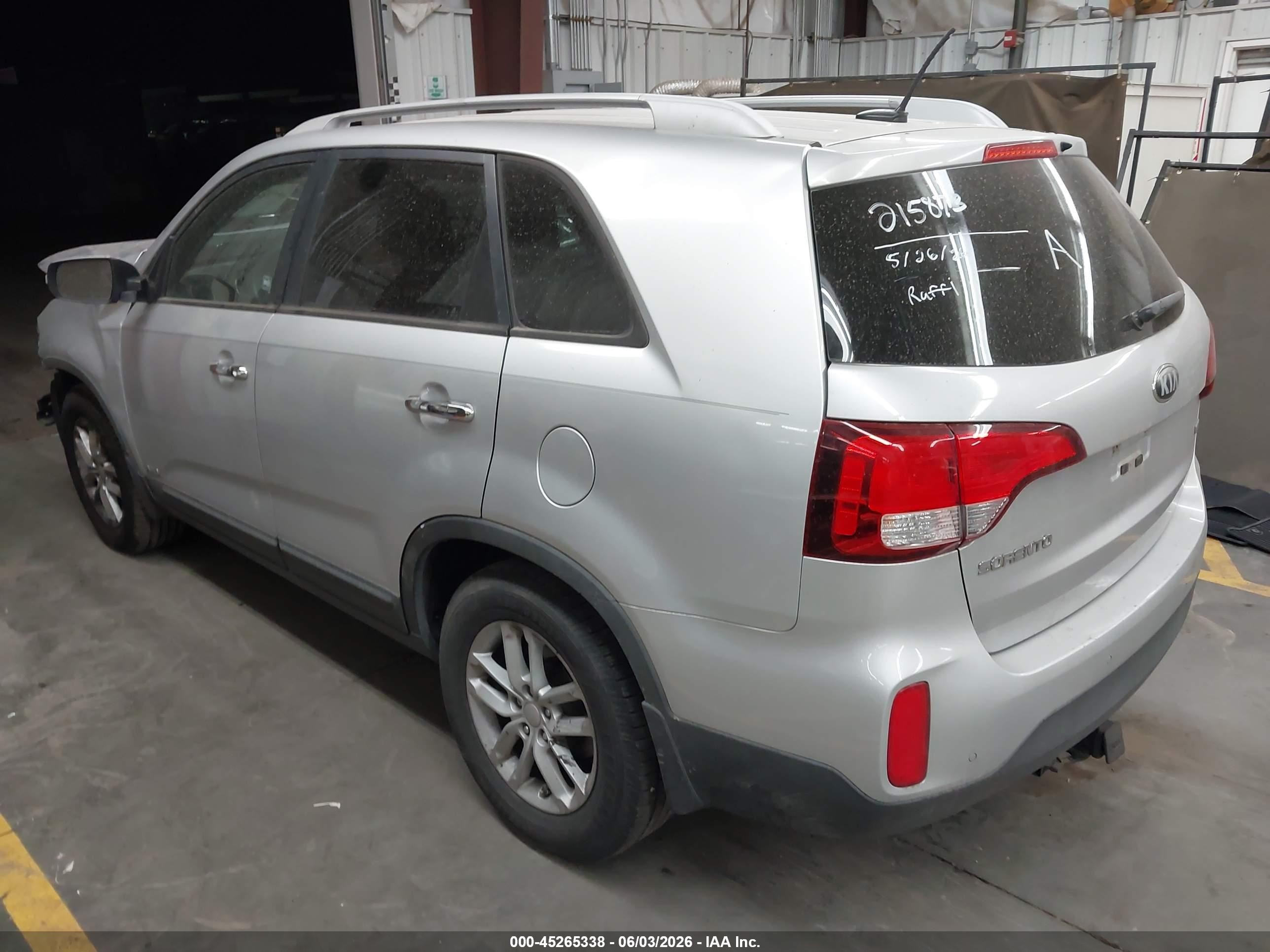 2014 Kia Sorento Lx V6 Gray vin: 5XYKTDA75EG454314