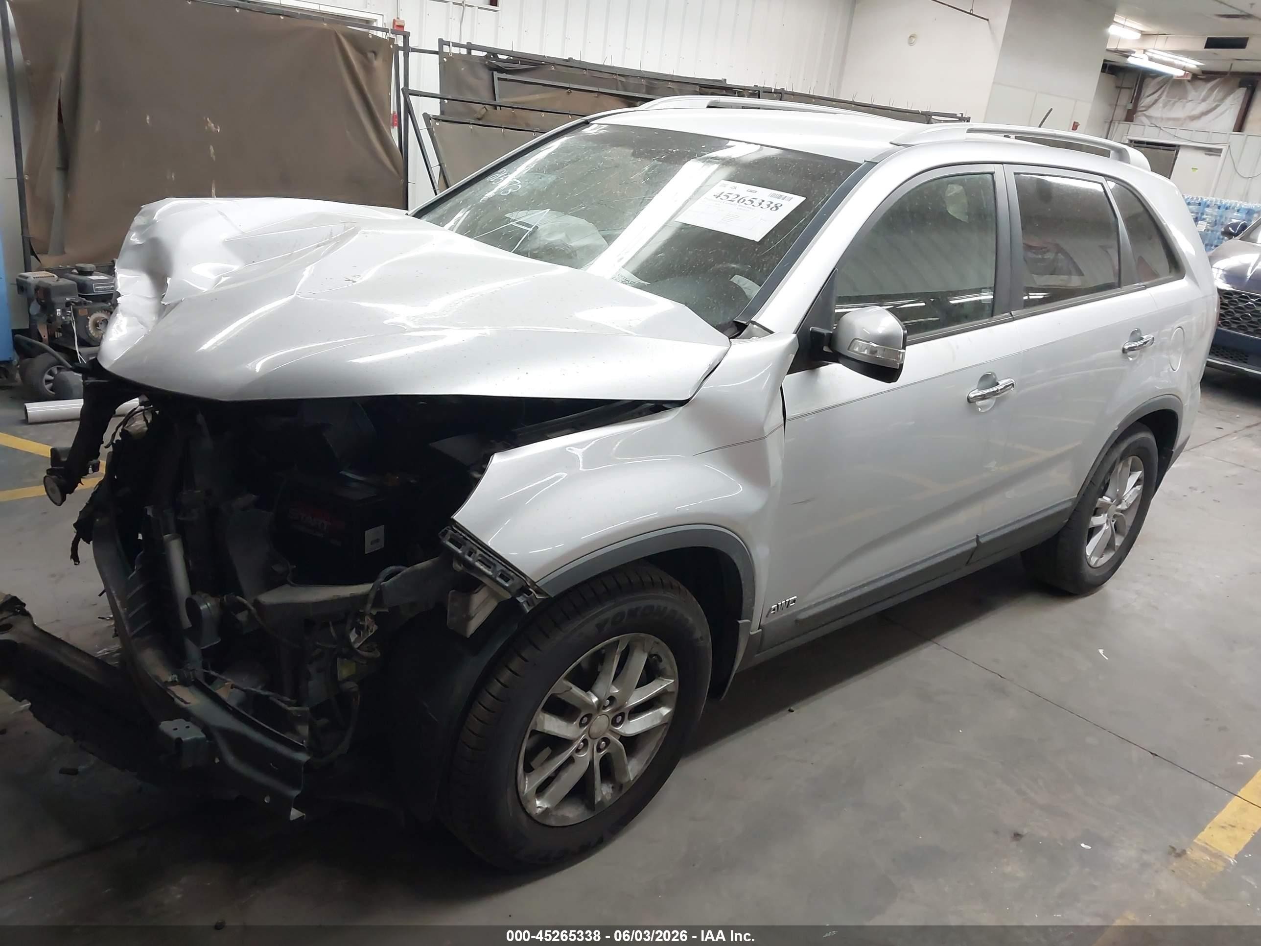 2014 Kia Sorento Lx V6 Gray vin: 5XYKTDA75EG454314