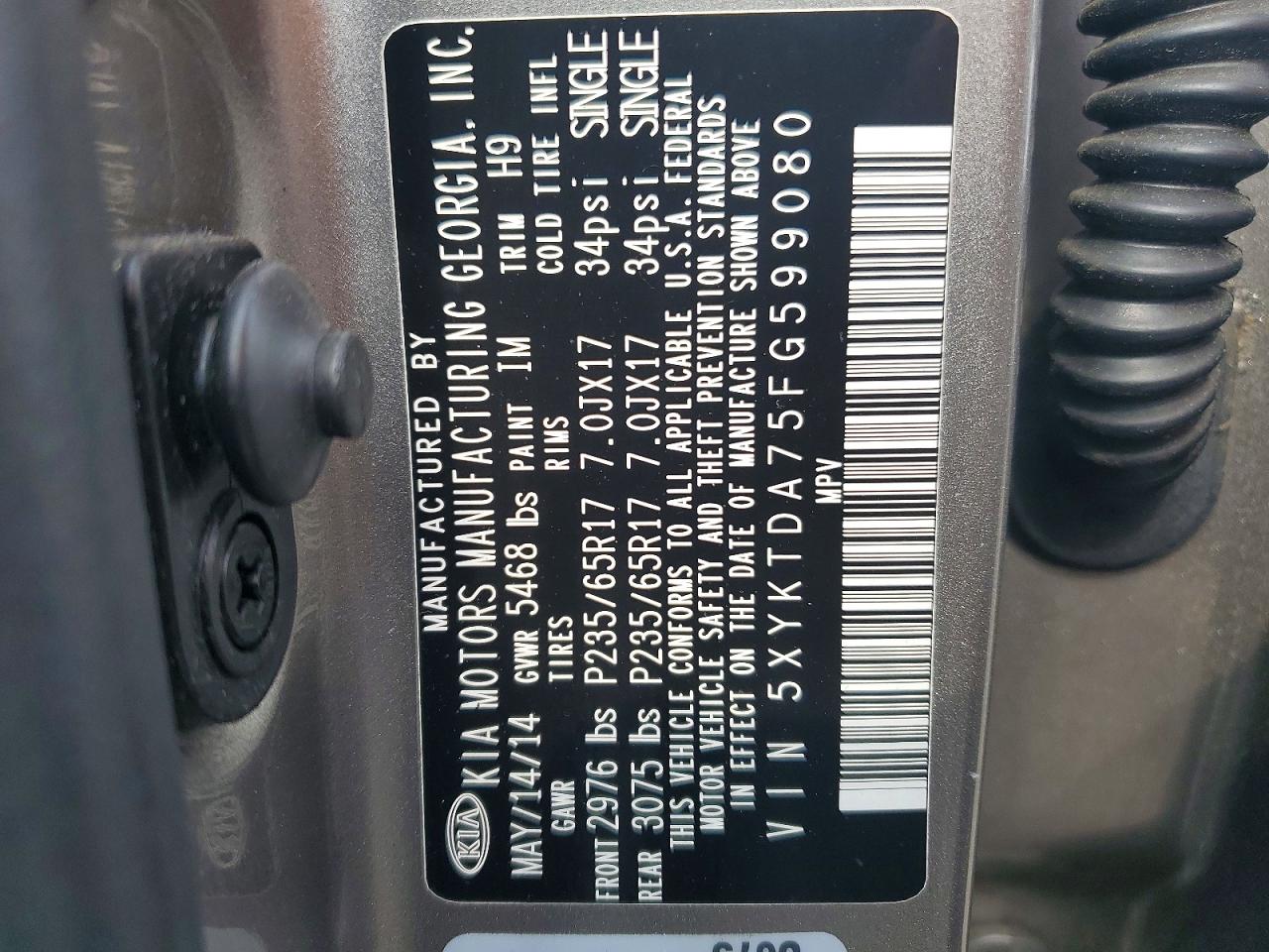 2015 Kia Sorento Lx Silver vin: 5XYKTDA75FG599080