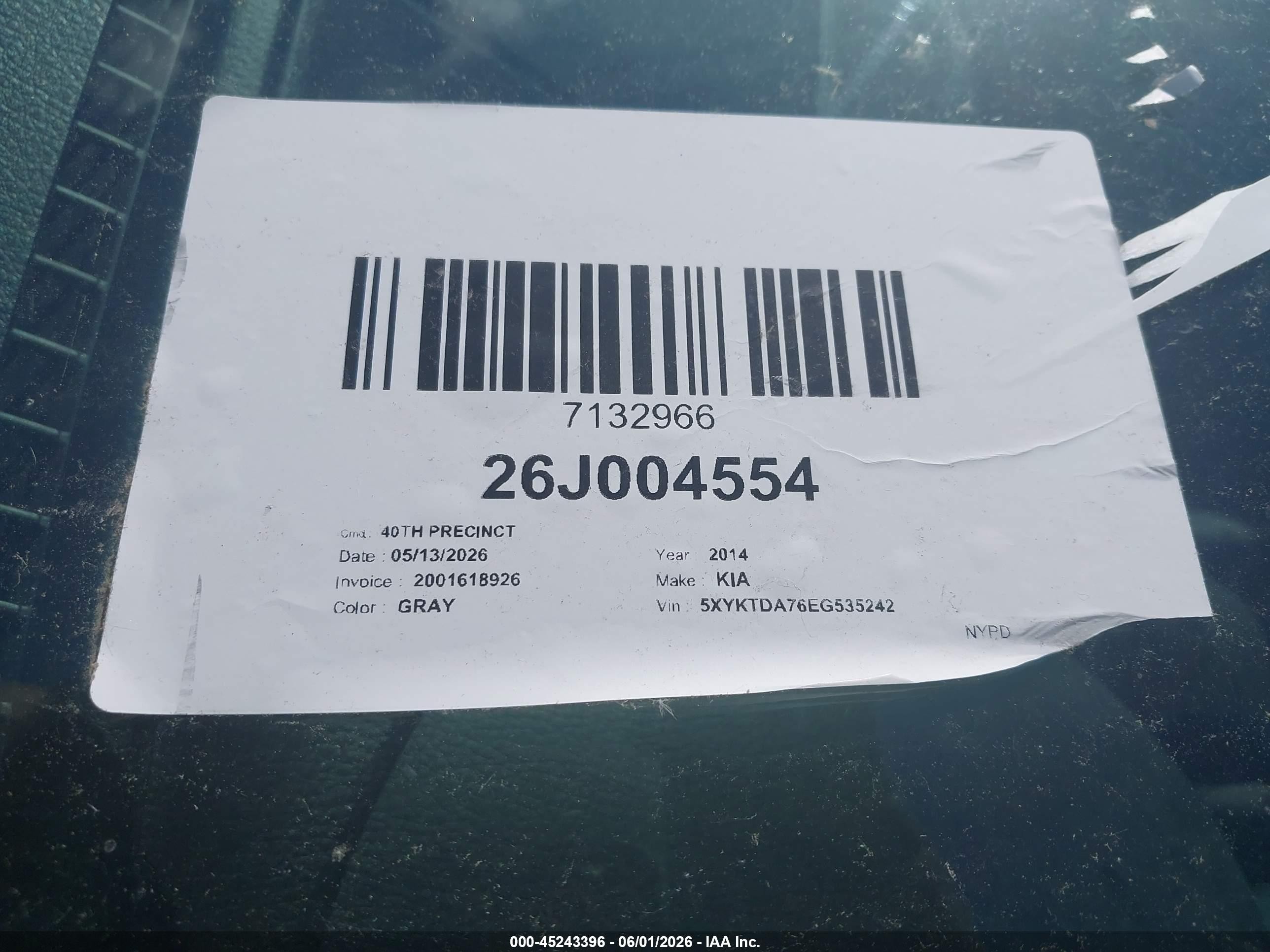 2014 Kia Sorento Lx V6 Серебряный vin: 5XYKTDA76EG535242