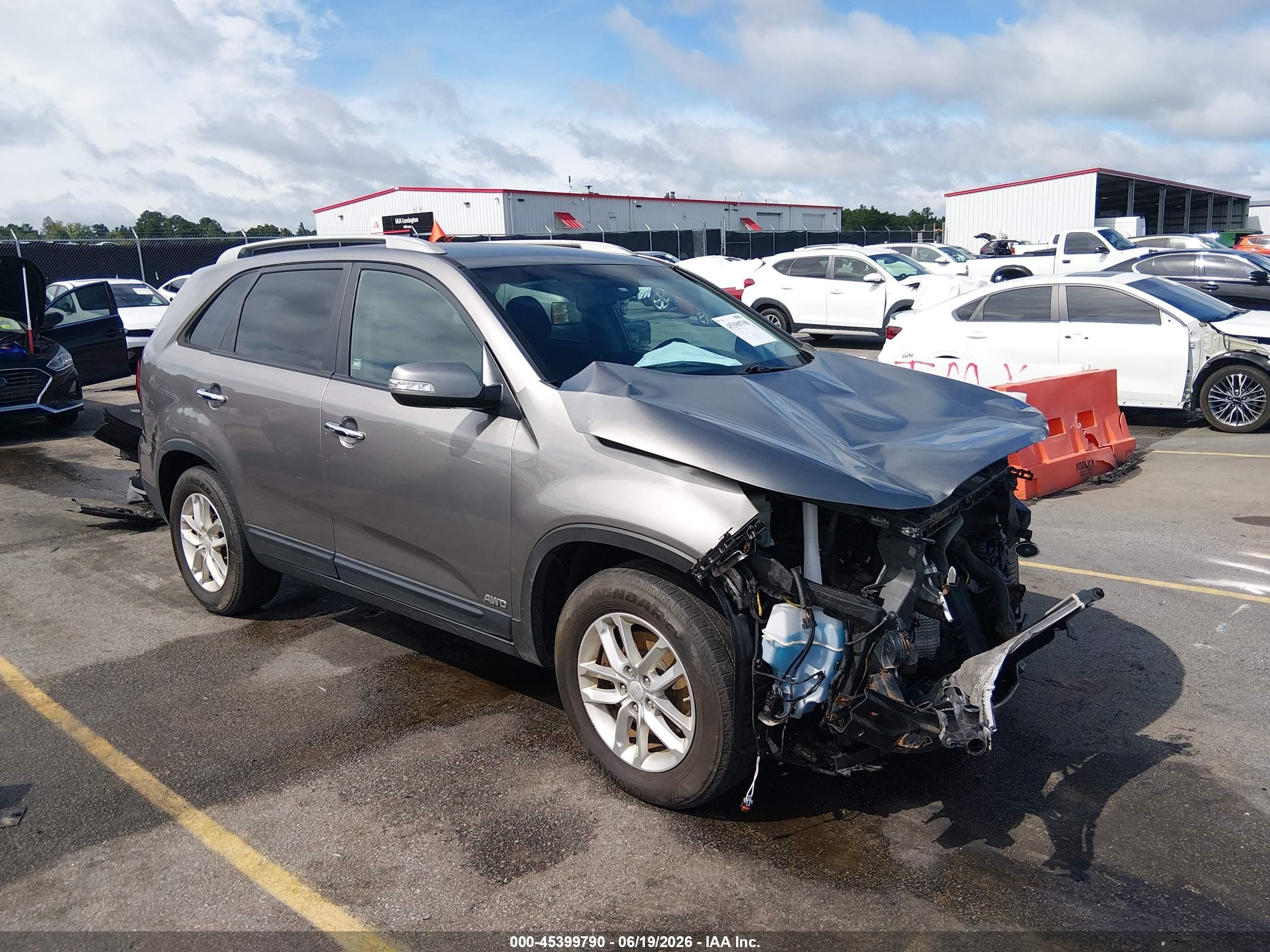 2015 Kia Sorento Lx V6 Gray vin: 5XYKTDA77FG590915