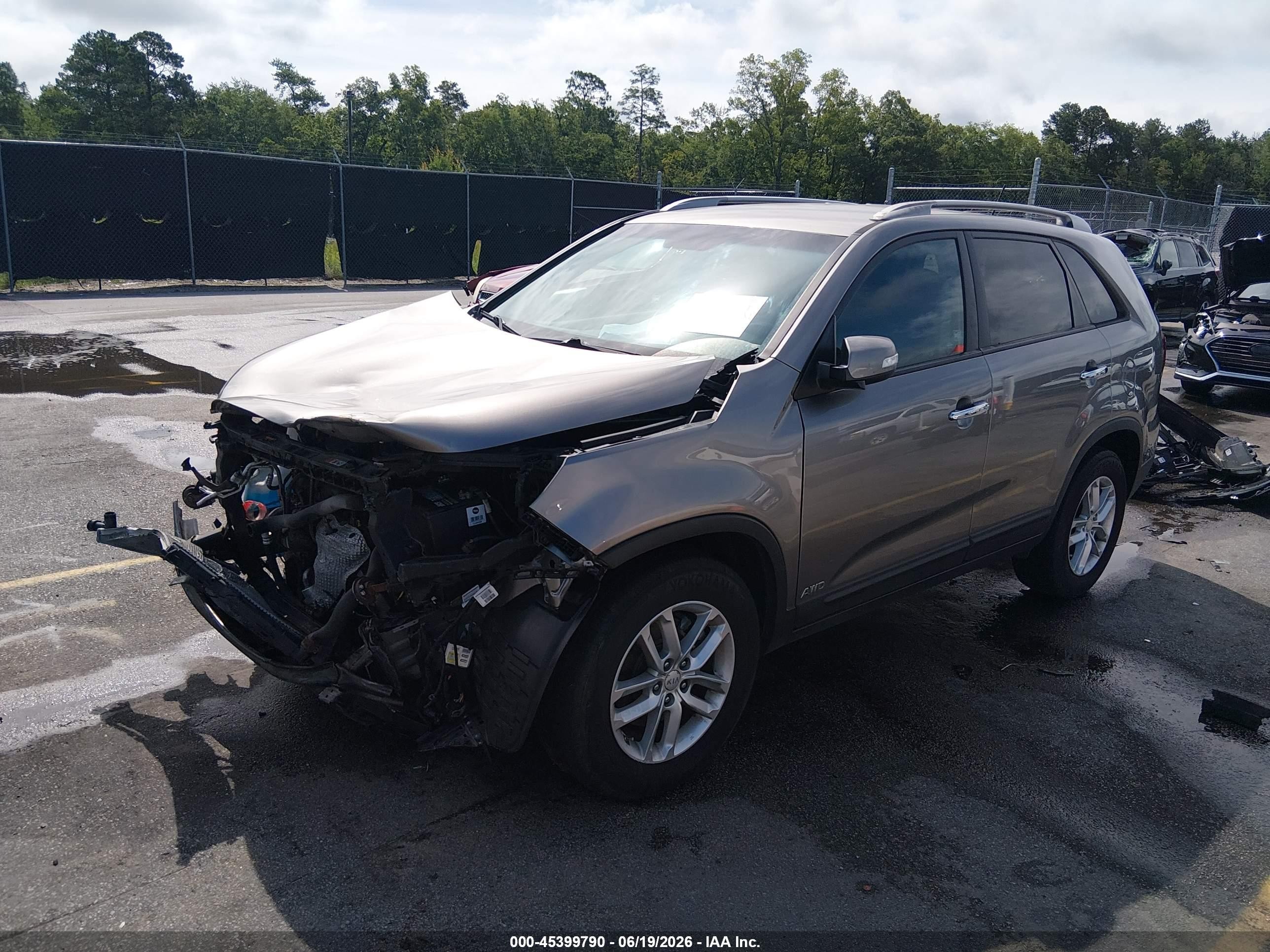 2015 Kia Sorento Lx V6 Gray vin: 5XYKTDA77FG590915