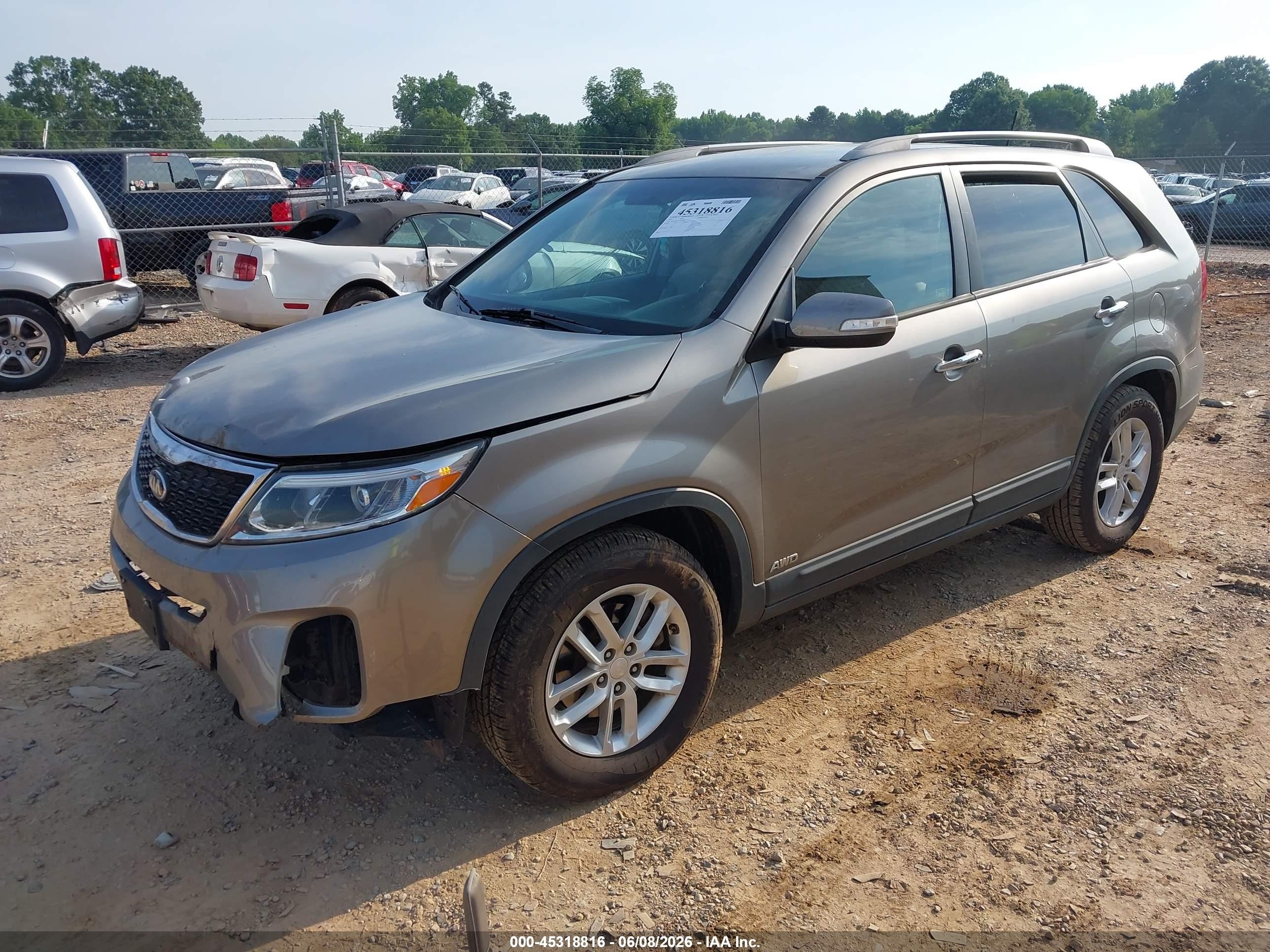2015 Kia Sorento Lx V6 Gray vin: 5XYKTDA77FG608006