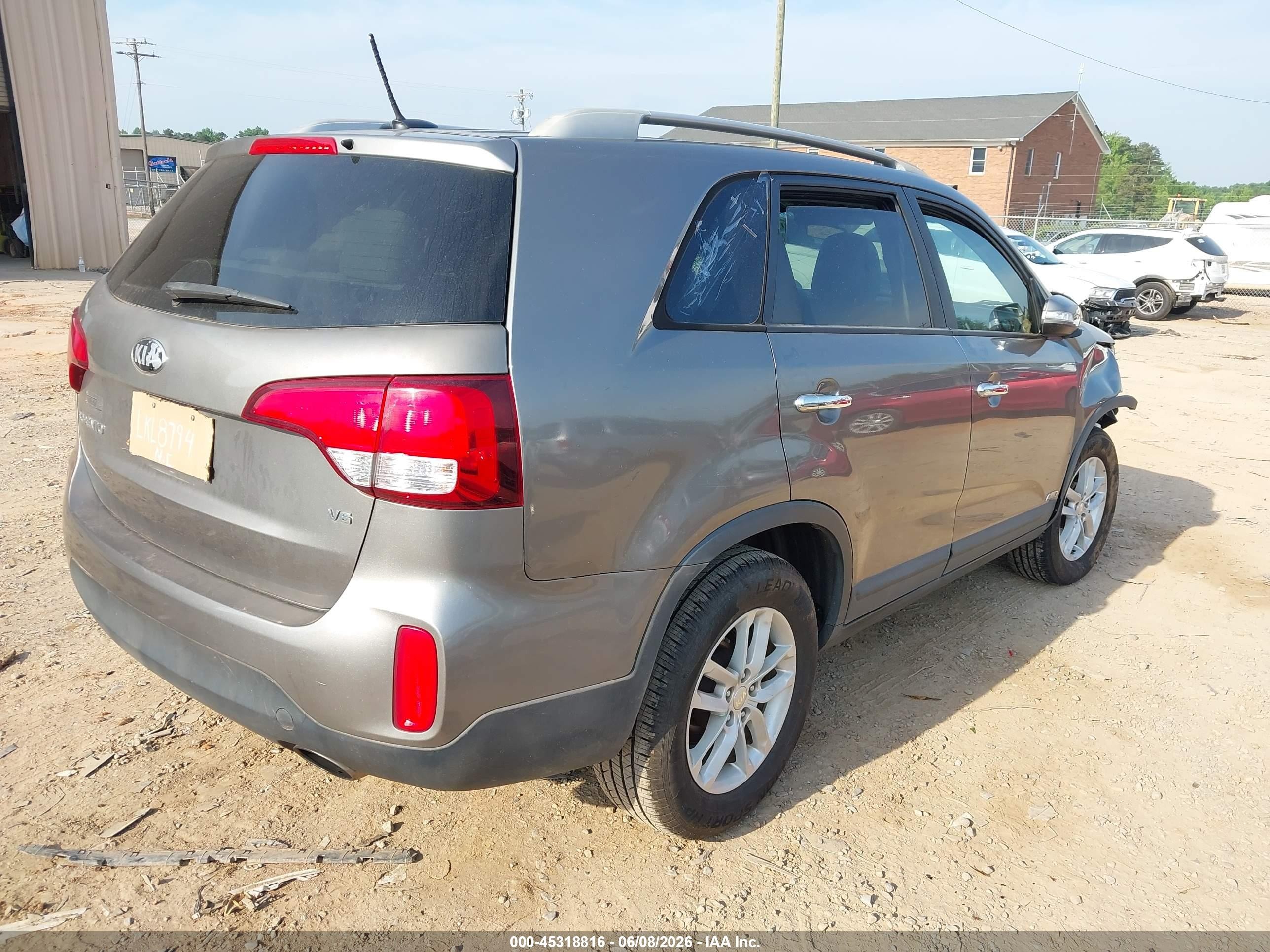 2015 Kia Sorento Lx V6 Gray vin: 5XYKTDA77FG608006